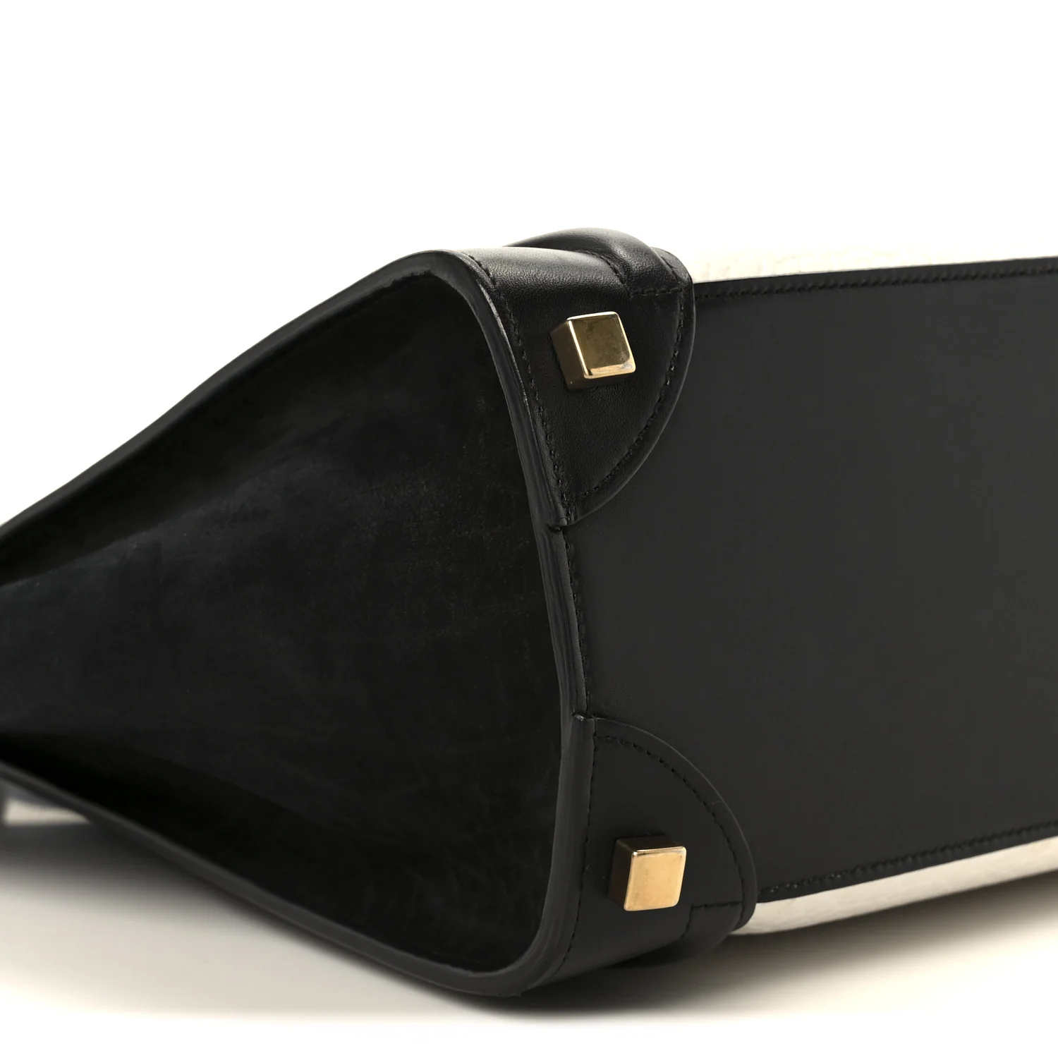 Bullhide Calfskin Micro Bi-Color Luggage Black White - Image 9