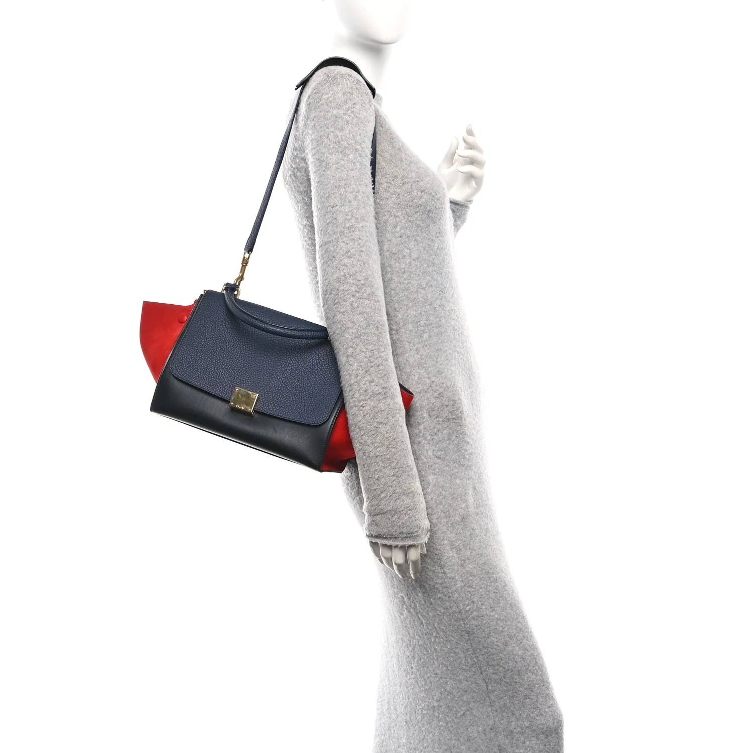 Bullhide Calfskin Nubuck Small Tri-Color Trapeze Carmin - Image 2