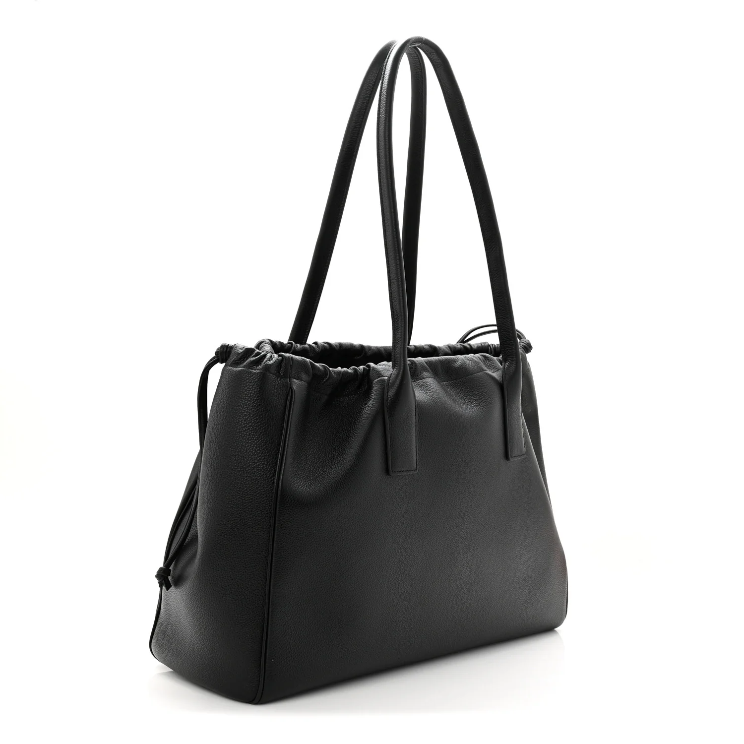 Calfskin Cuir Triomphe Cabas Drawstring Black - Image 3