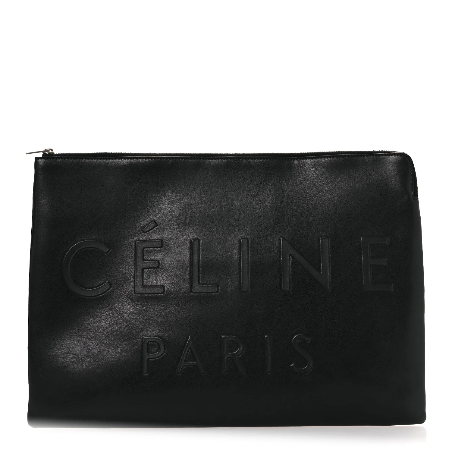 Calfskin Large Made In Clutch Pouch Black - Image 2