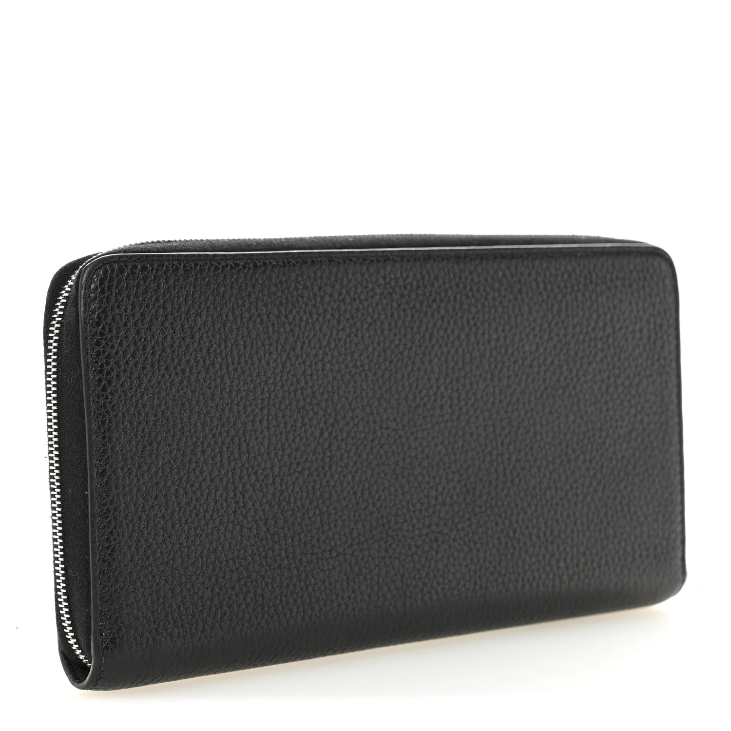 Calfskin Large Zip Around Multifunction Wallet Black Citron - Image 3