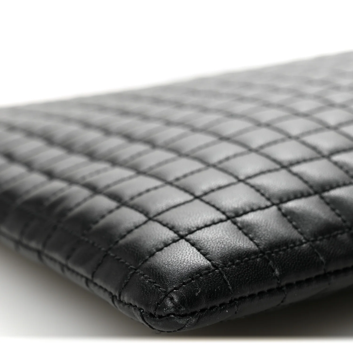 Calfskin Quilted C Charm Pouch Black - Image 7