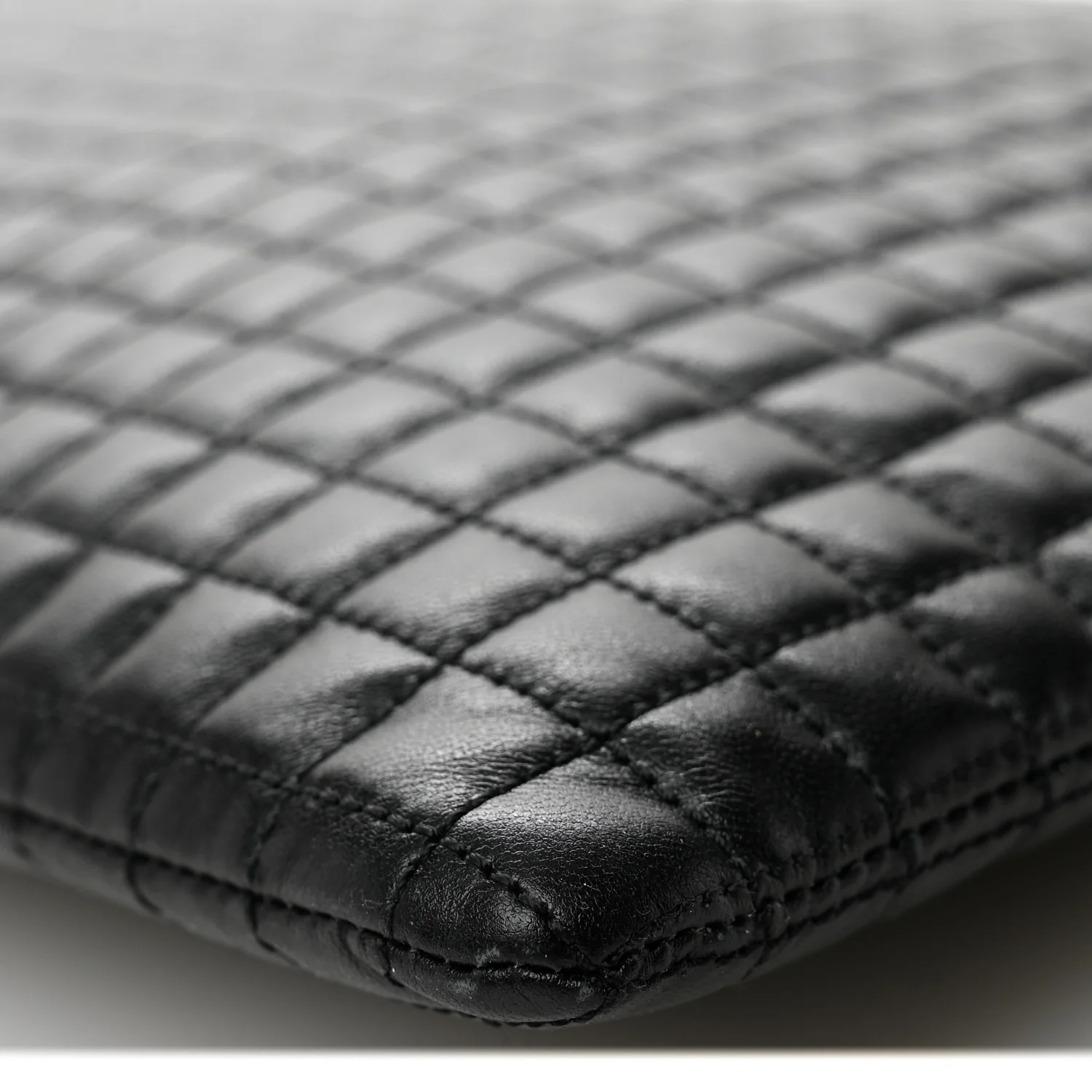 Calfskin Quilted C Charm Pouch Black - Image 8