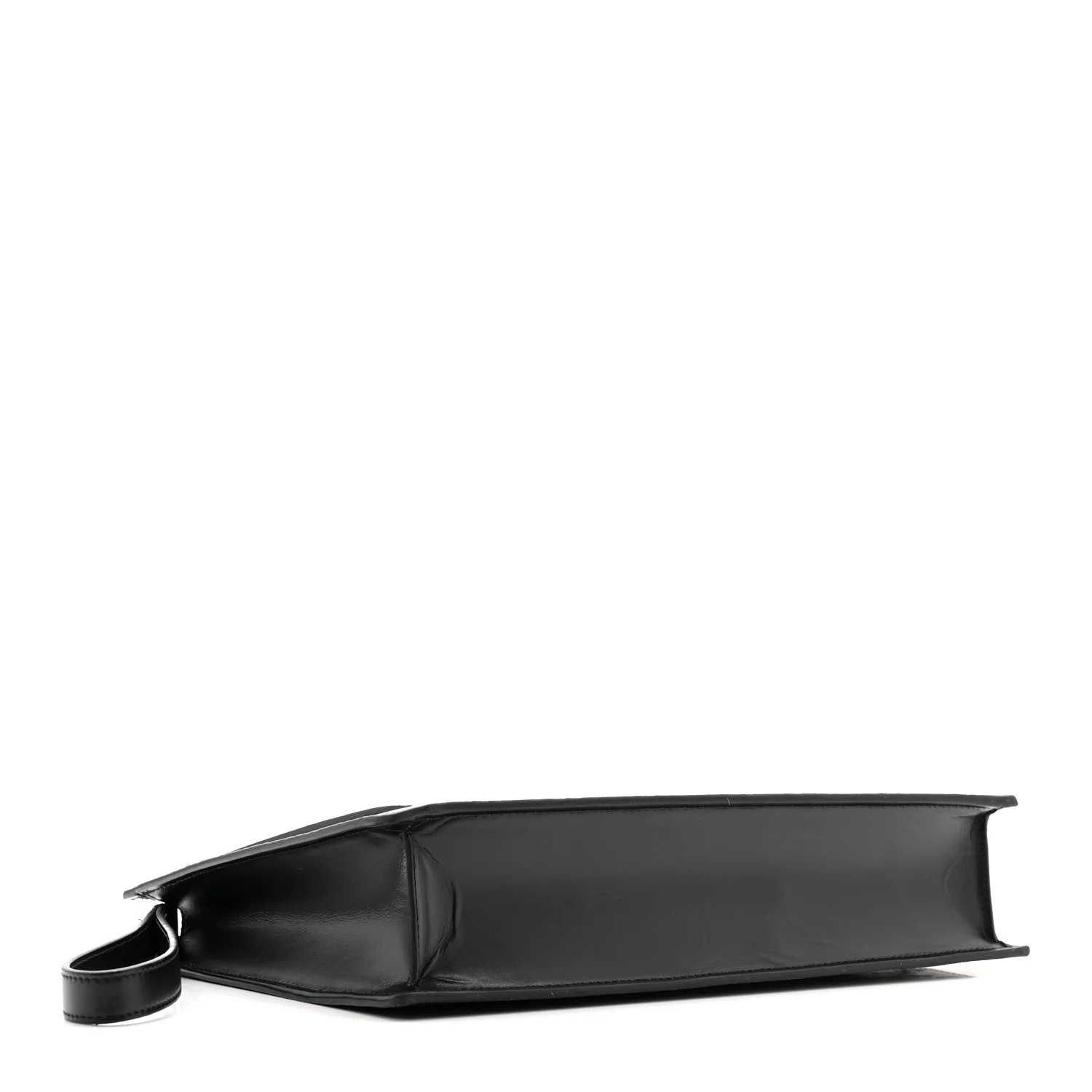 Calfskin Triomphe Embossed Pouch With Strap Black - Image 4