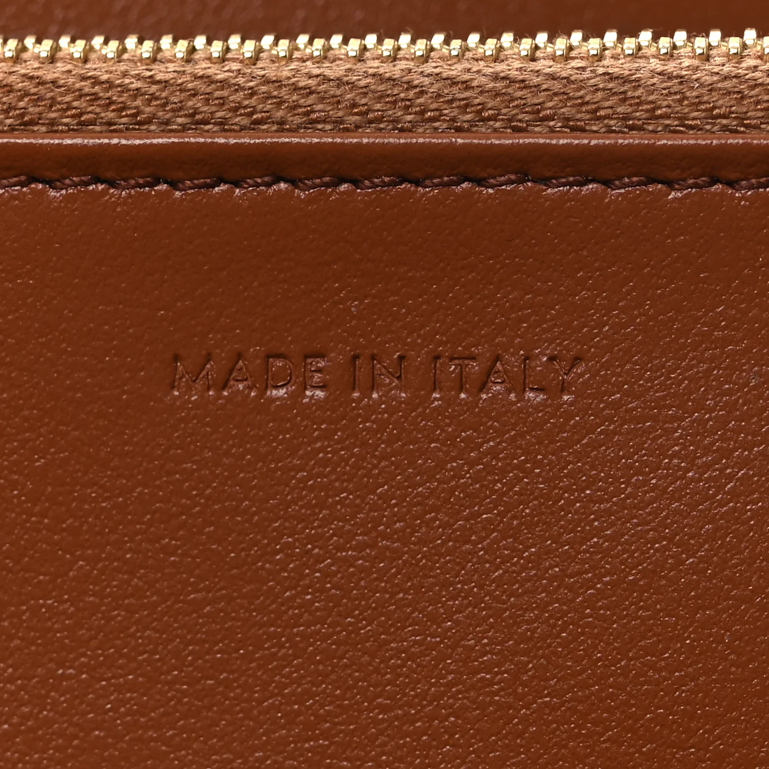 Calfskin Triomphe Large Zipped Wallet Tan - Image 7