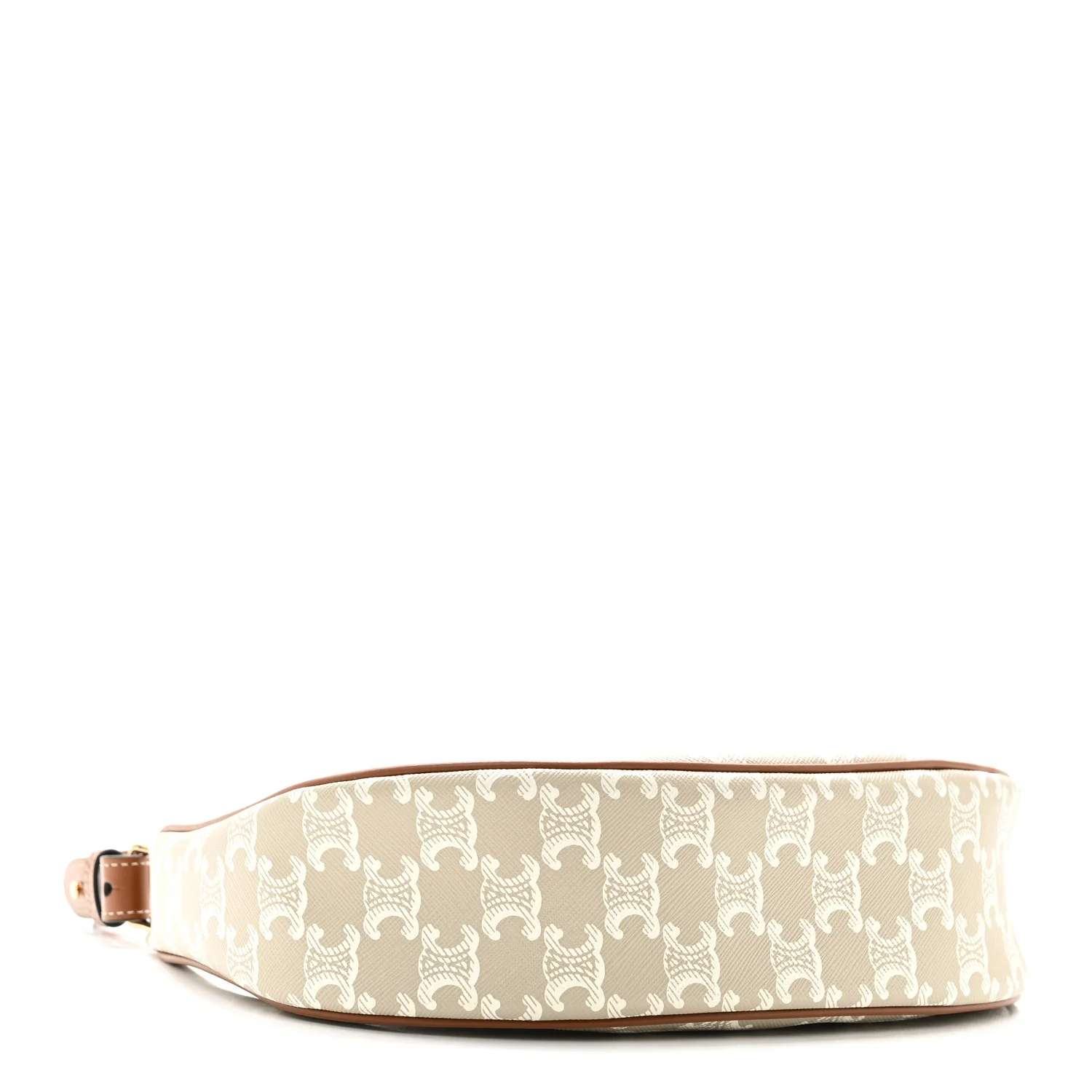 Canvas Calfskin Ava Triomphe Shoulder Bag Grege - Image 4