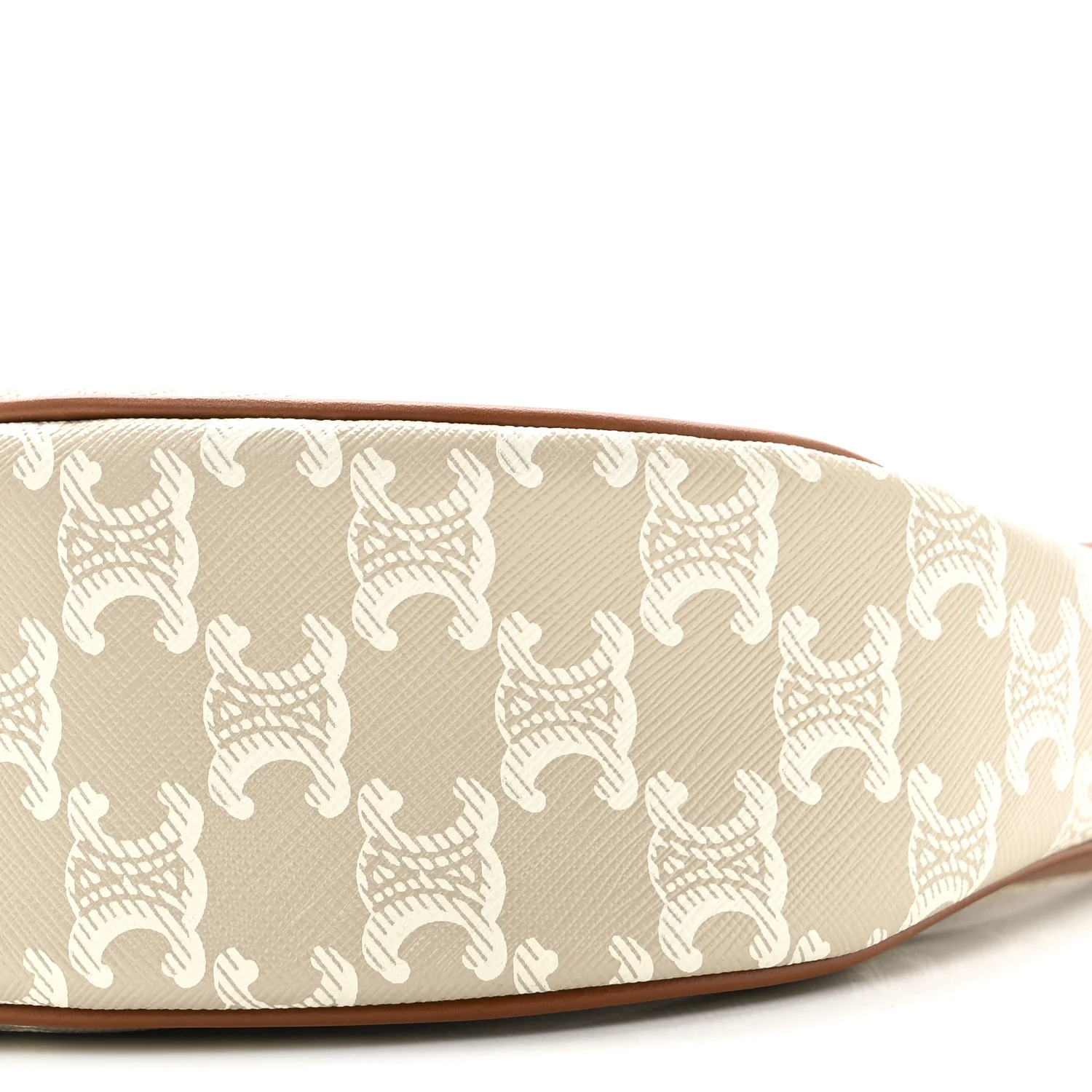 Canvas Calfskin Ava Triomphe Shoulder Bag Grege - Image 9