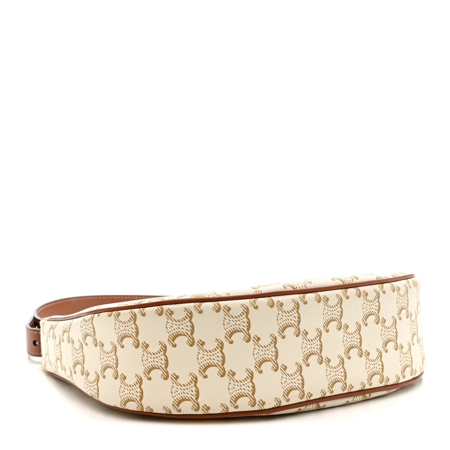Canvas Calfskin Ava Triomphe Shoulder Bag White - Image 4
