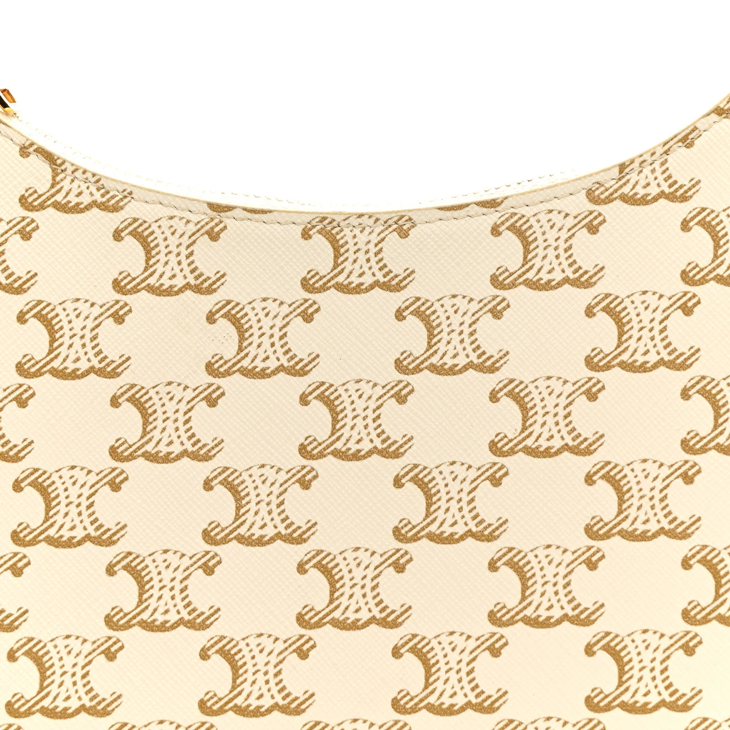 Canvas Calfskin Ava Triomphe Shoulder Bag White - Image 9