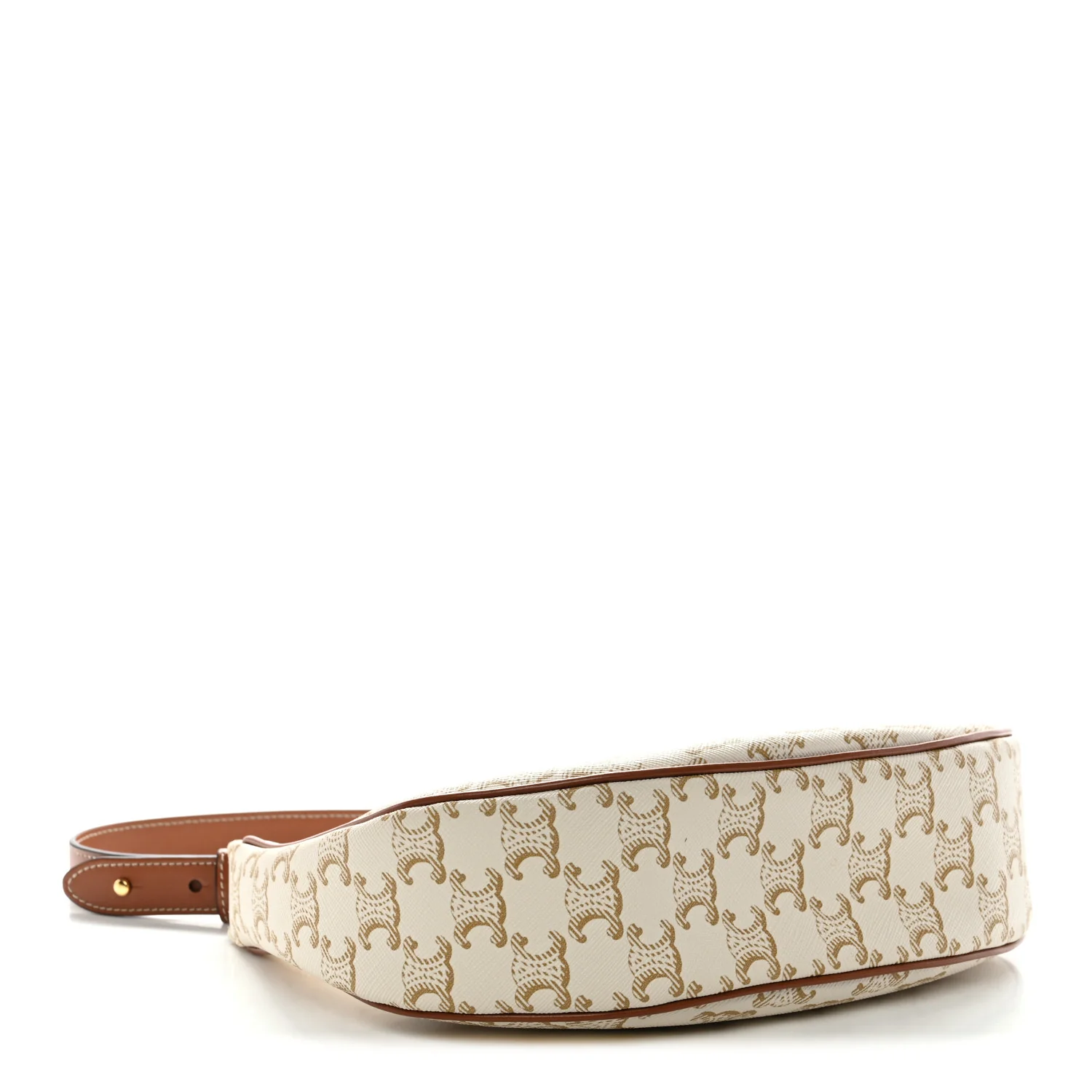 Canvas Calfskin Ava Triomphe Shoulder Bag White - Image 4