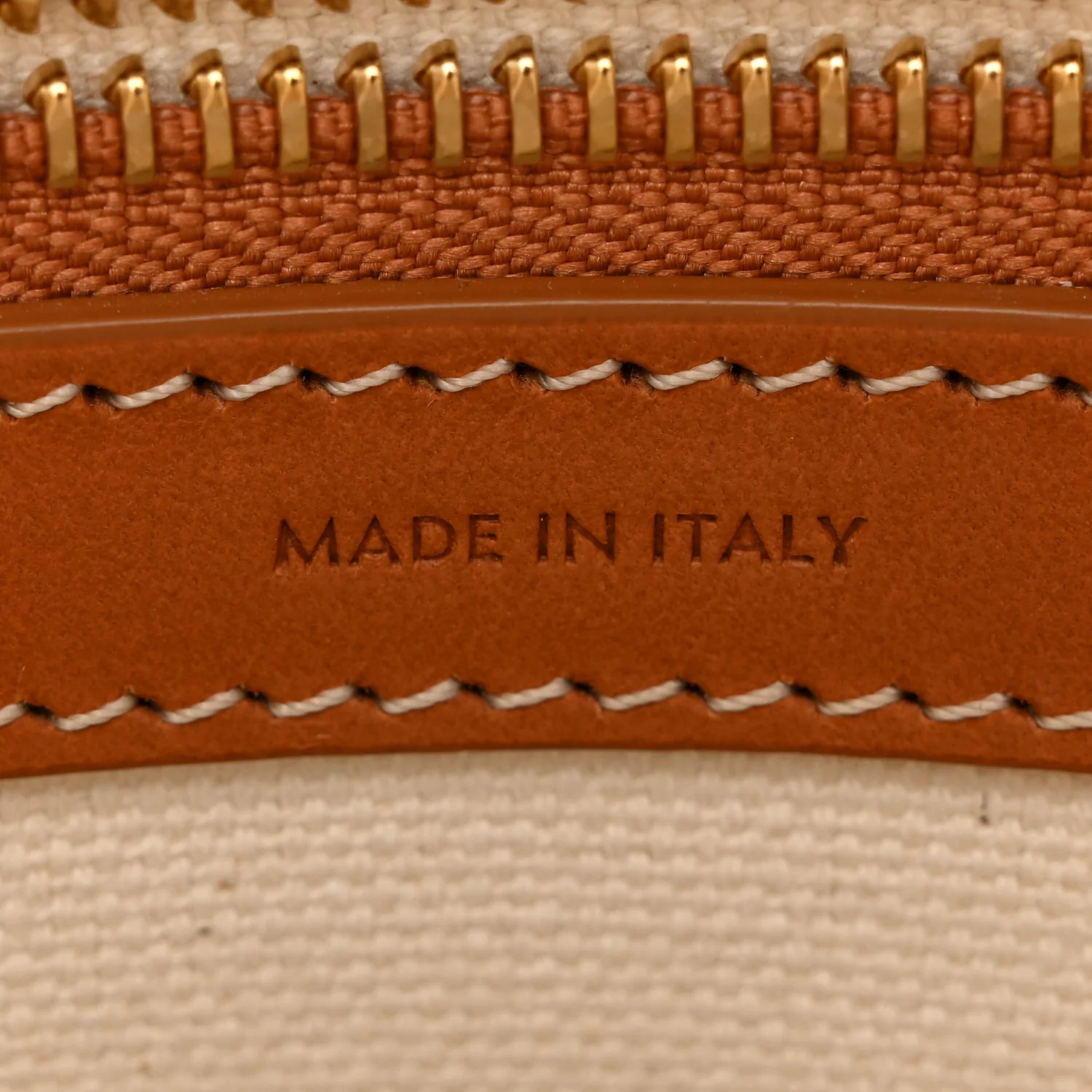 Canvas Calfskin Horizontal Cabas Natural Tan - Image 7