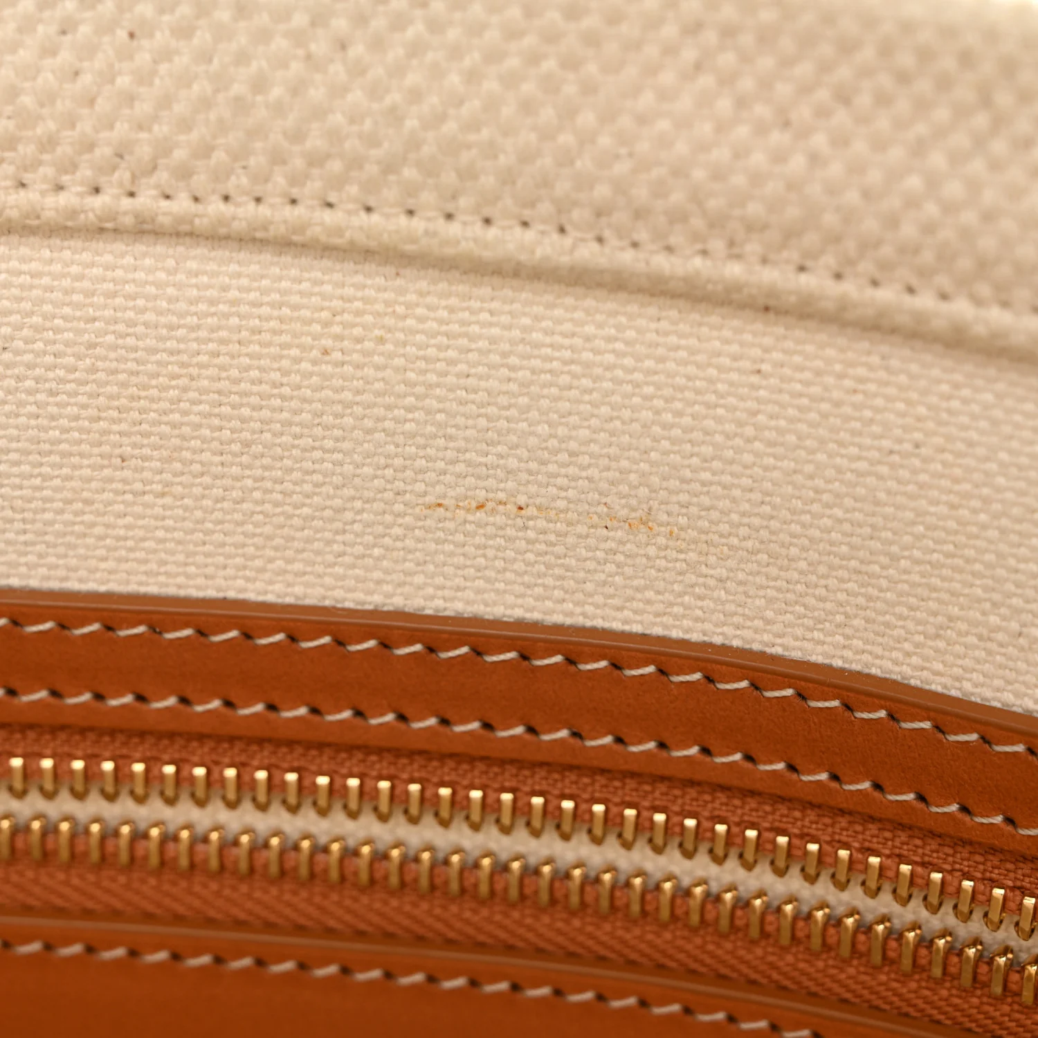 Canvas Calfskin Horizontal Cabas Natural Tan - Image 9
