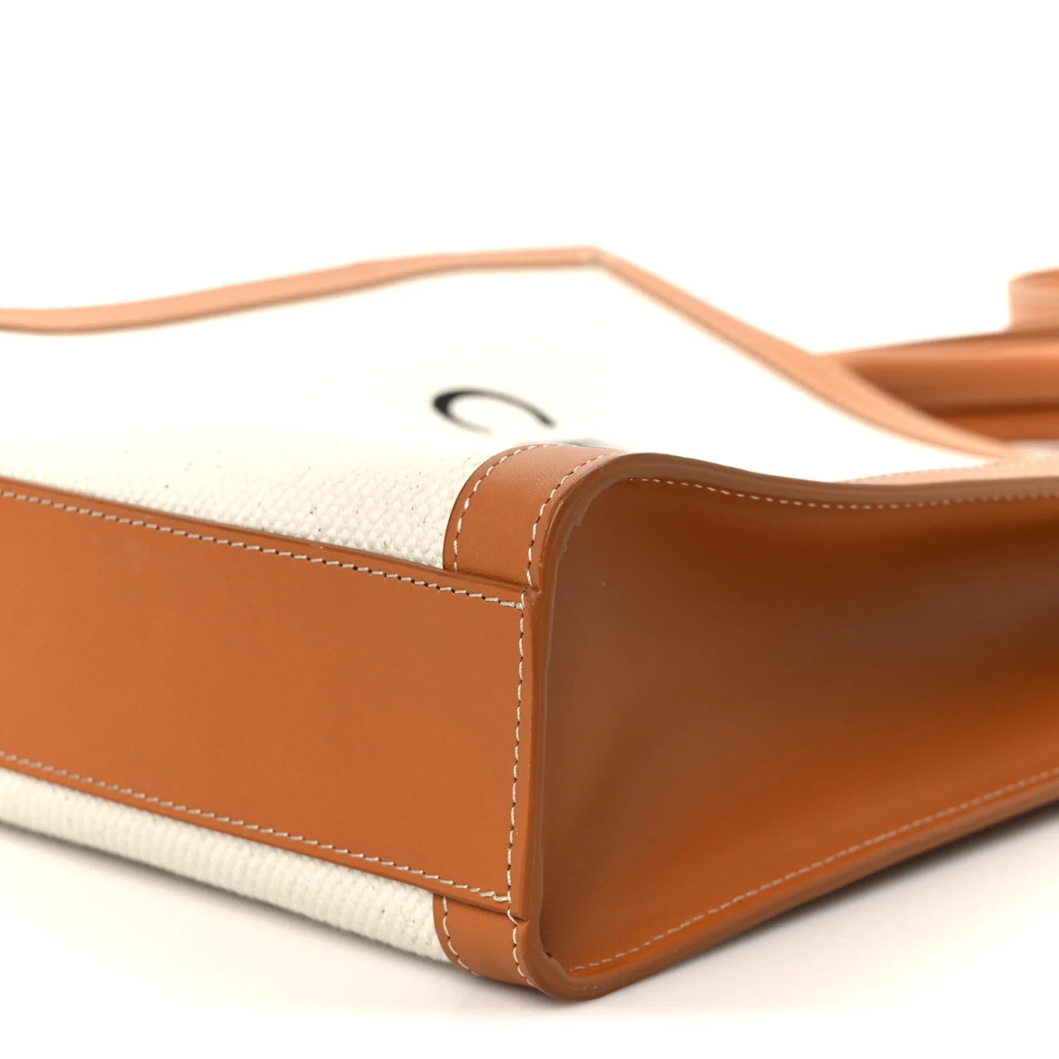 Canvas Calfskin Logo Print Small Vertical Cabas Natural Tan - Image 10