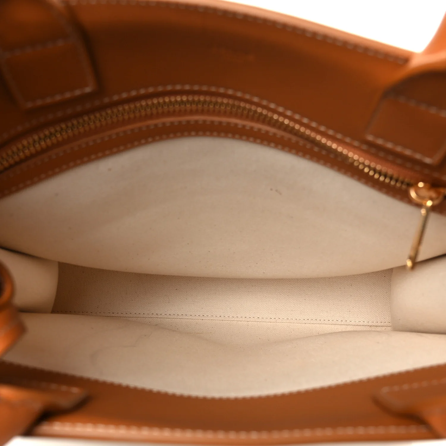 Canvas Calfskin Logo Print Small Vertical Cabas Natural Tan - Image 5