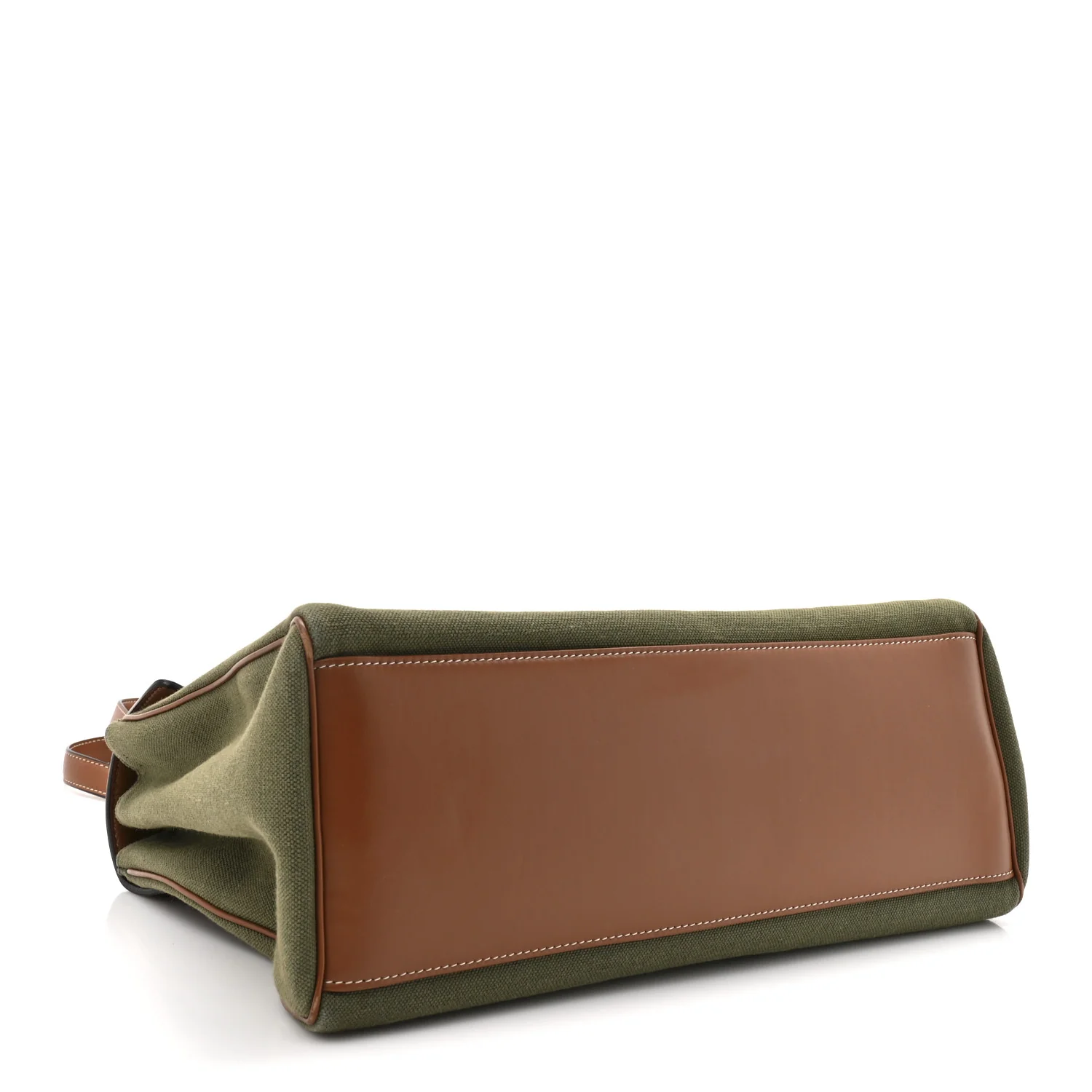 Canvas Calfskin Medium Soft 16 Top Handle Bag Khaki Tan - Image 4