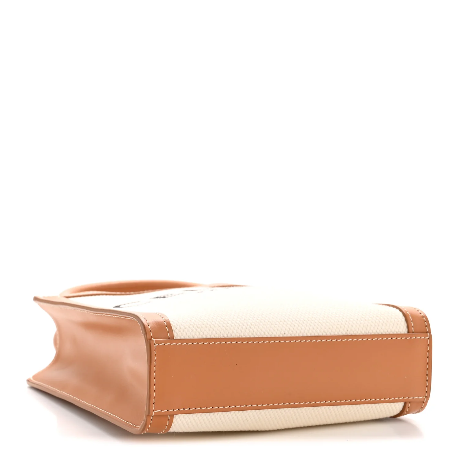 Canvas Calfskin Mini Vertical Cabas Natural Tan - Image 4