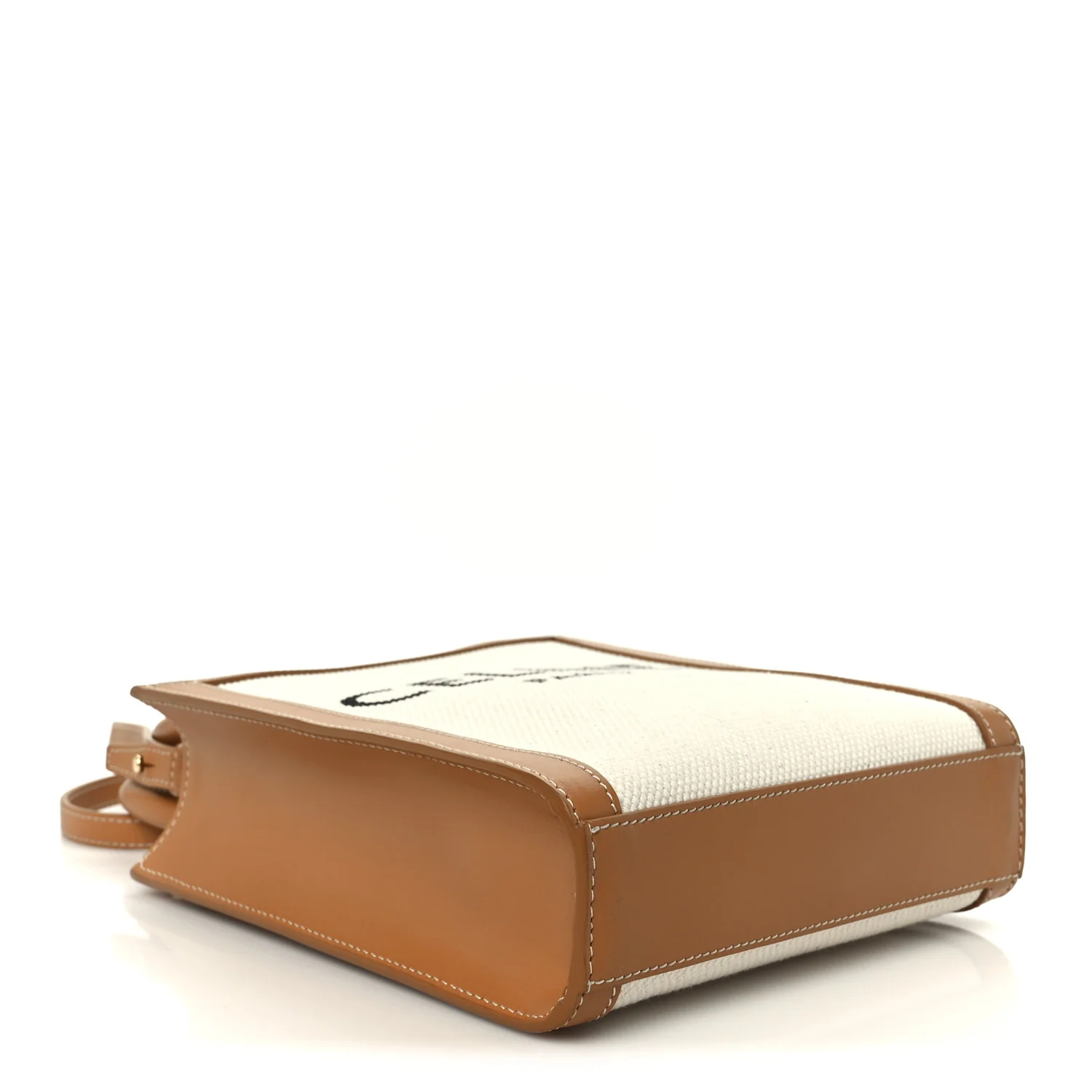 Canvas Calfskin Mini Vertical Cabas Natural Tan - Image 4