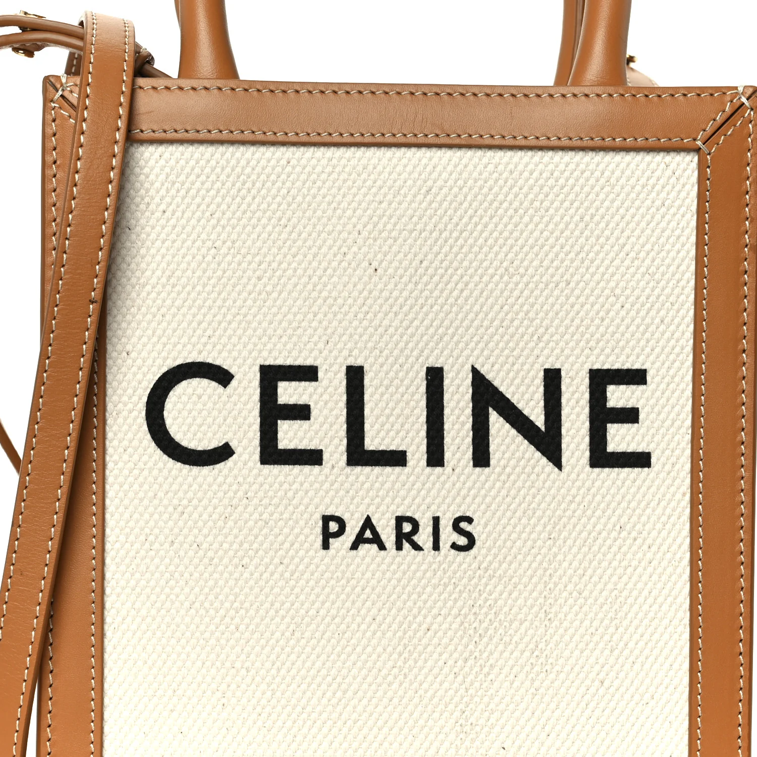 Canvas Calfskin Mini Vertical Cabas Natural Tan - Image 9