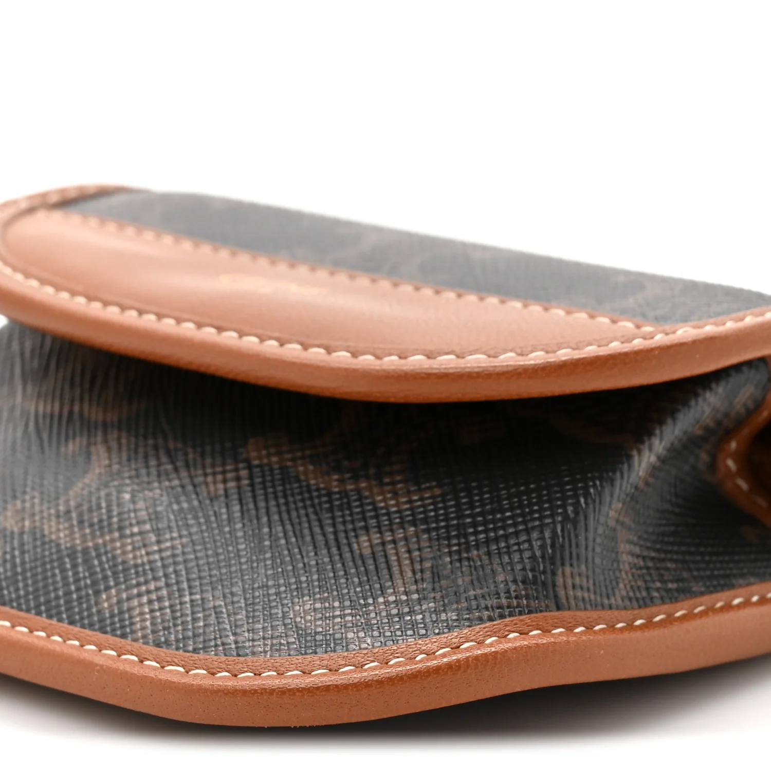 Canvas Calfskin Triomphe Airpod Case Tan - Image 8