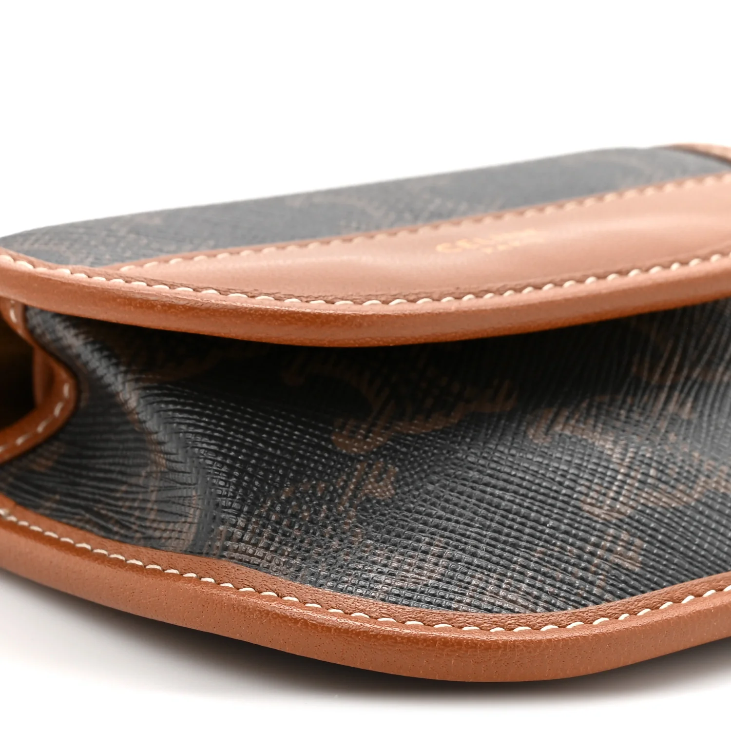 Canvas Calfskin Triomphe Airpod Case Tan - Image 9