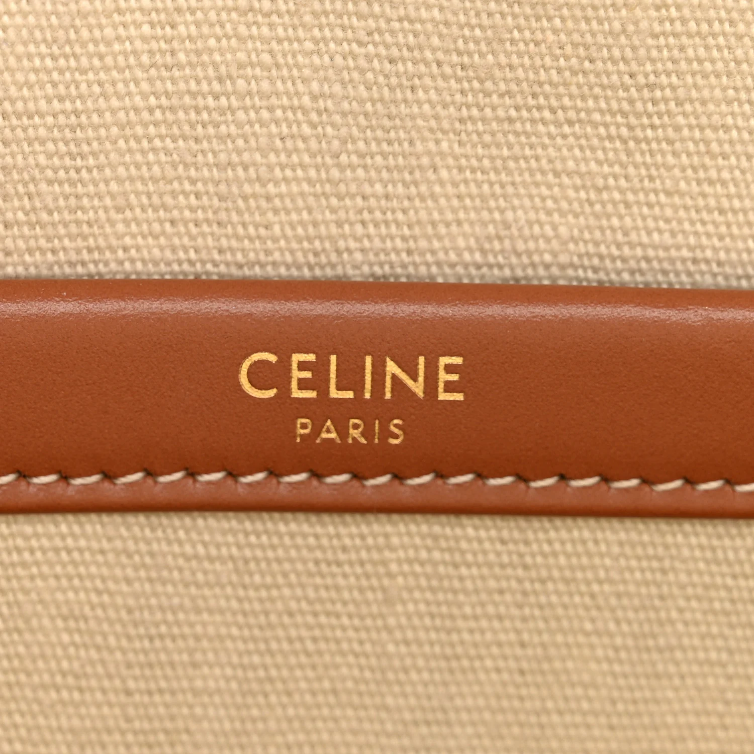Canvas Calfskin Triomphe Print Small Cabas Thais White - Image 6