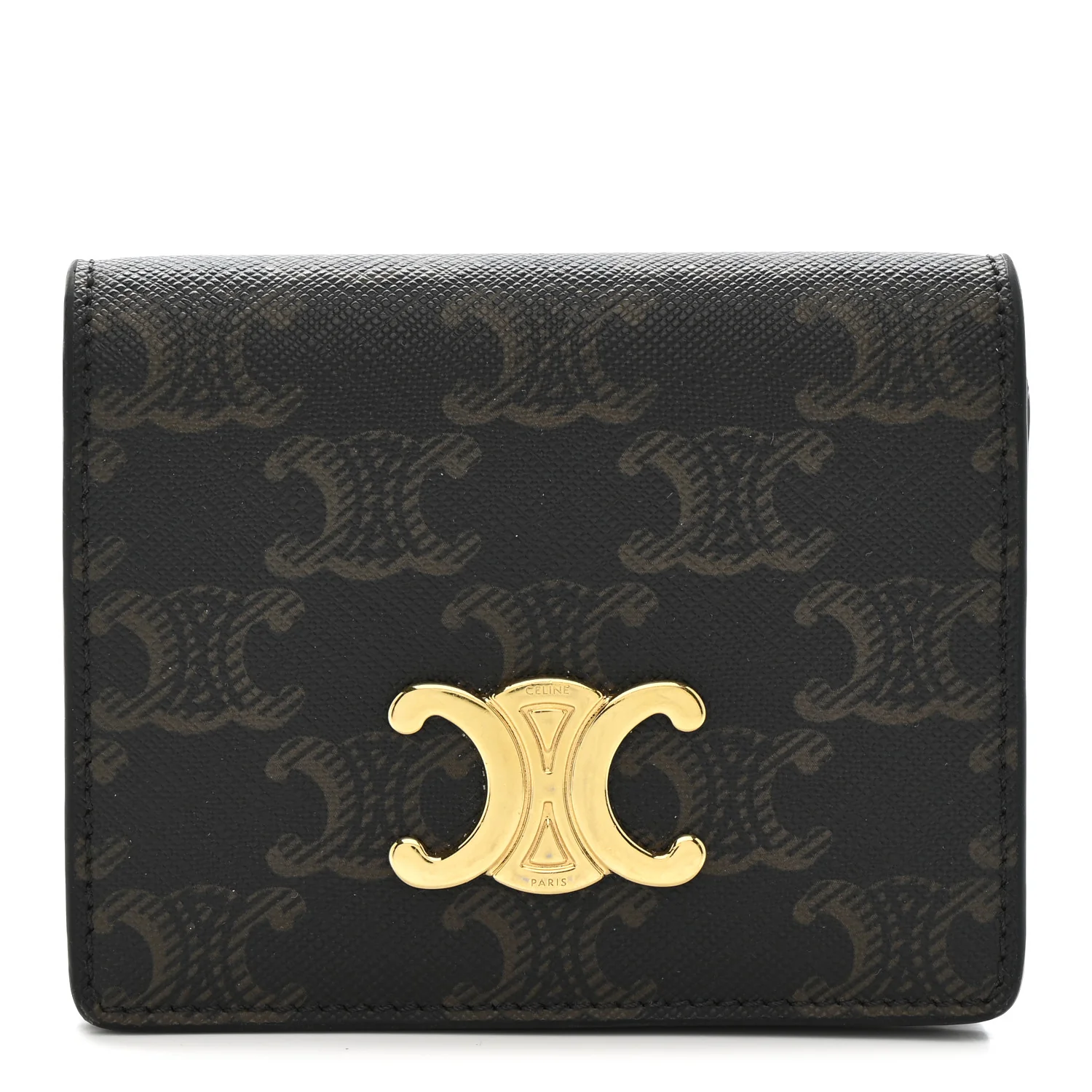Canvas Triomphe Compact Wallet Tan
