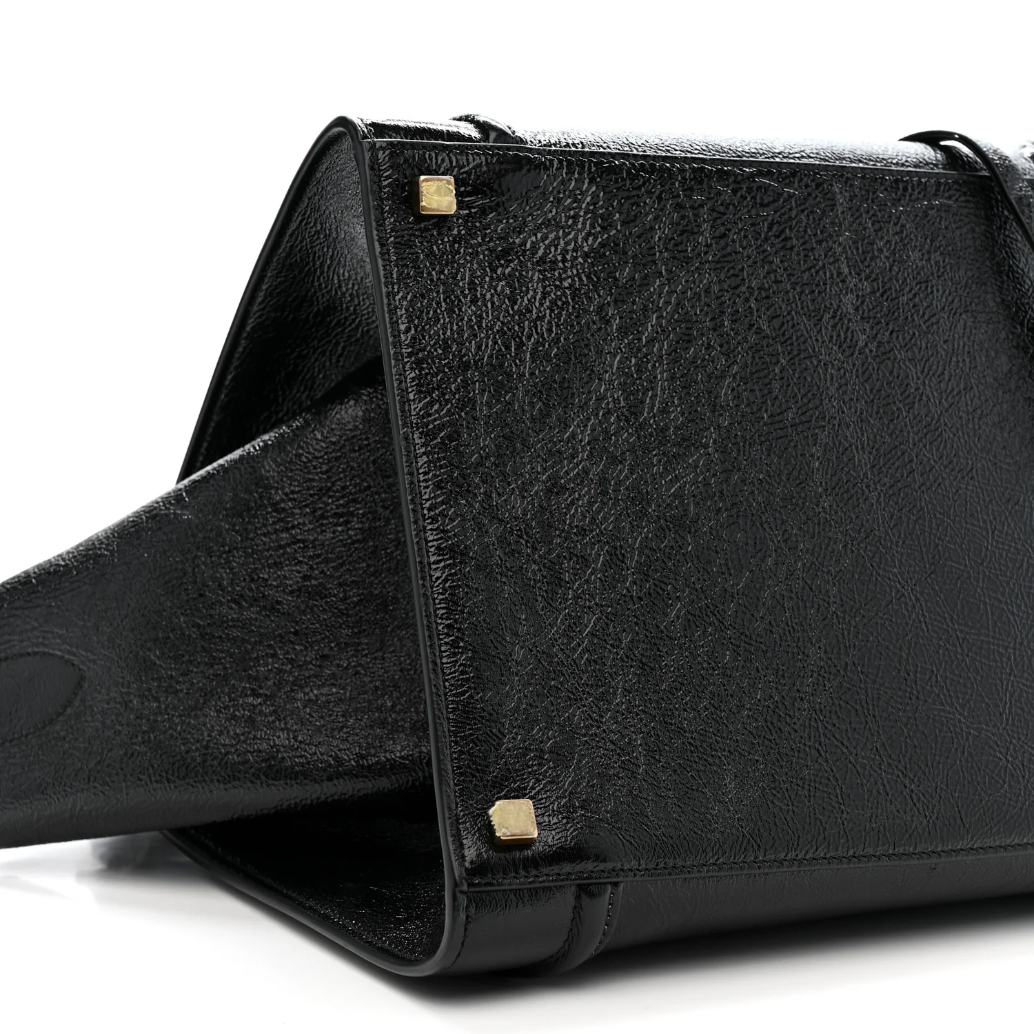 Crinkled Patent Calfskin Medium Phantom Luggage Black - Image 10