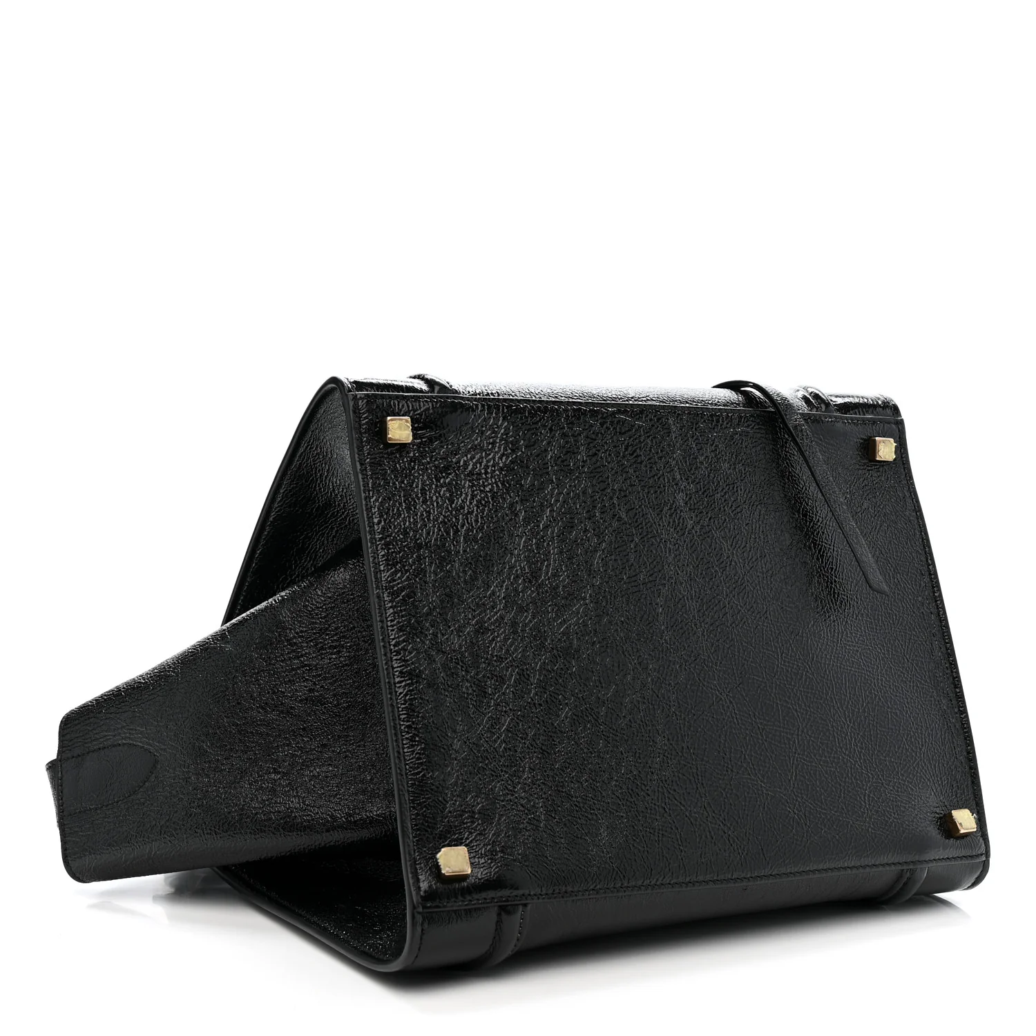 Crinkled Patent Calfskin Medium Phantom Luggage Black - Image 4