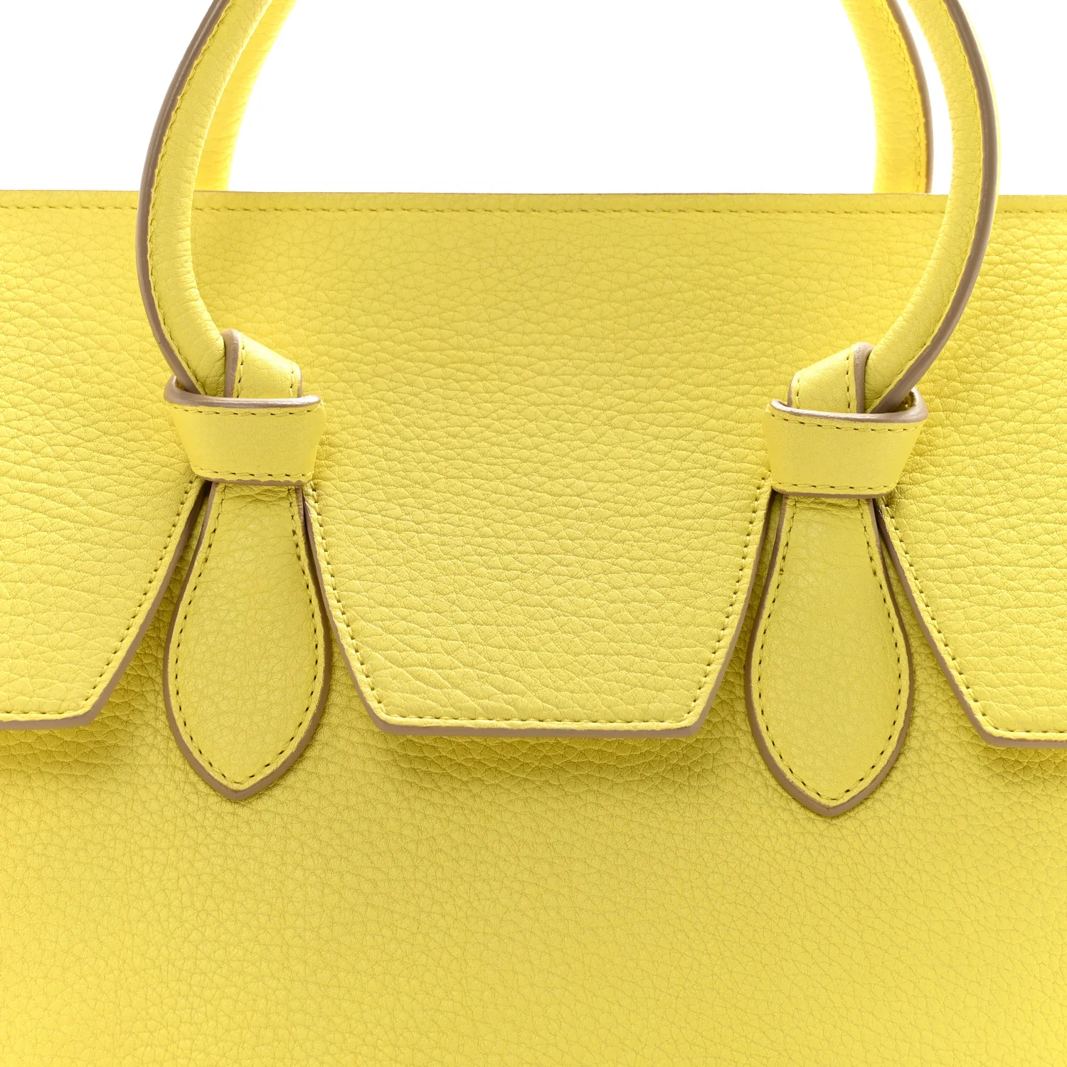Crisped Calfskin Mini Tie Knot Tote Fluo Yellow - Image 8
