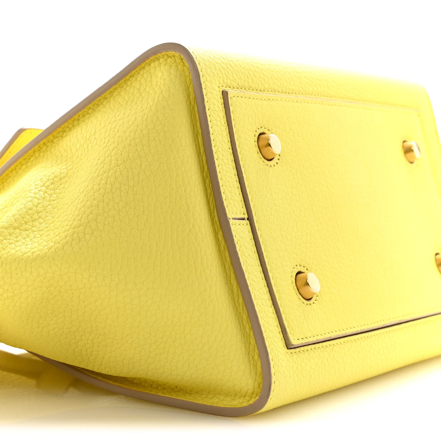 Crisped Calfskin Mini Tie Knot Tote Fluo Yellow - Image 9