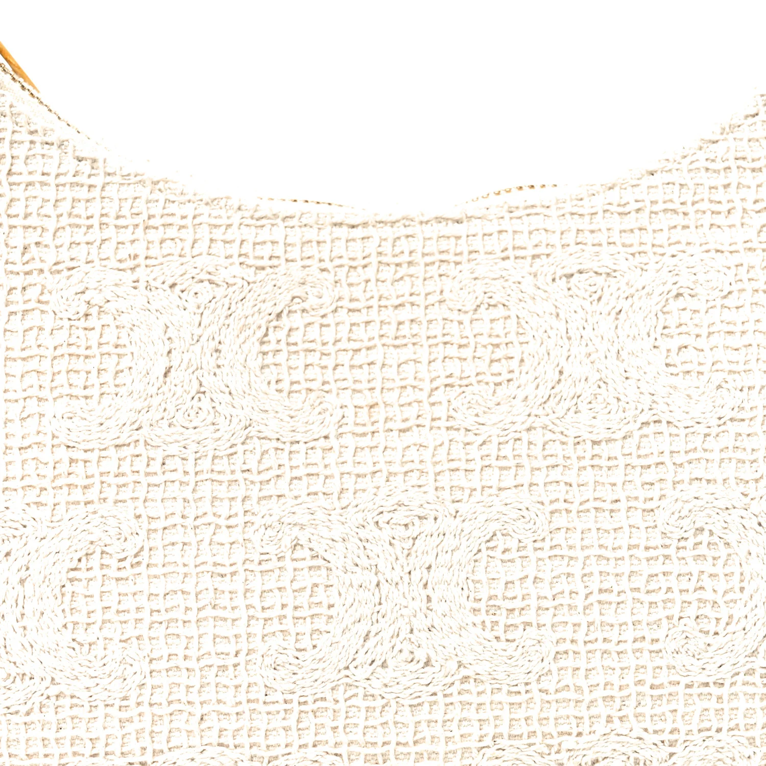Crochet Embroidered Ava Triomphe Shoulder Bag White Tan - Image 8