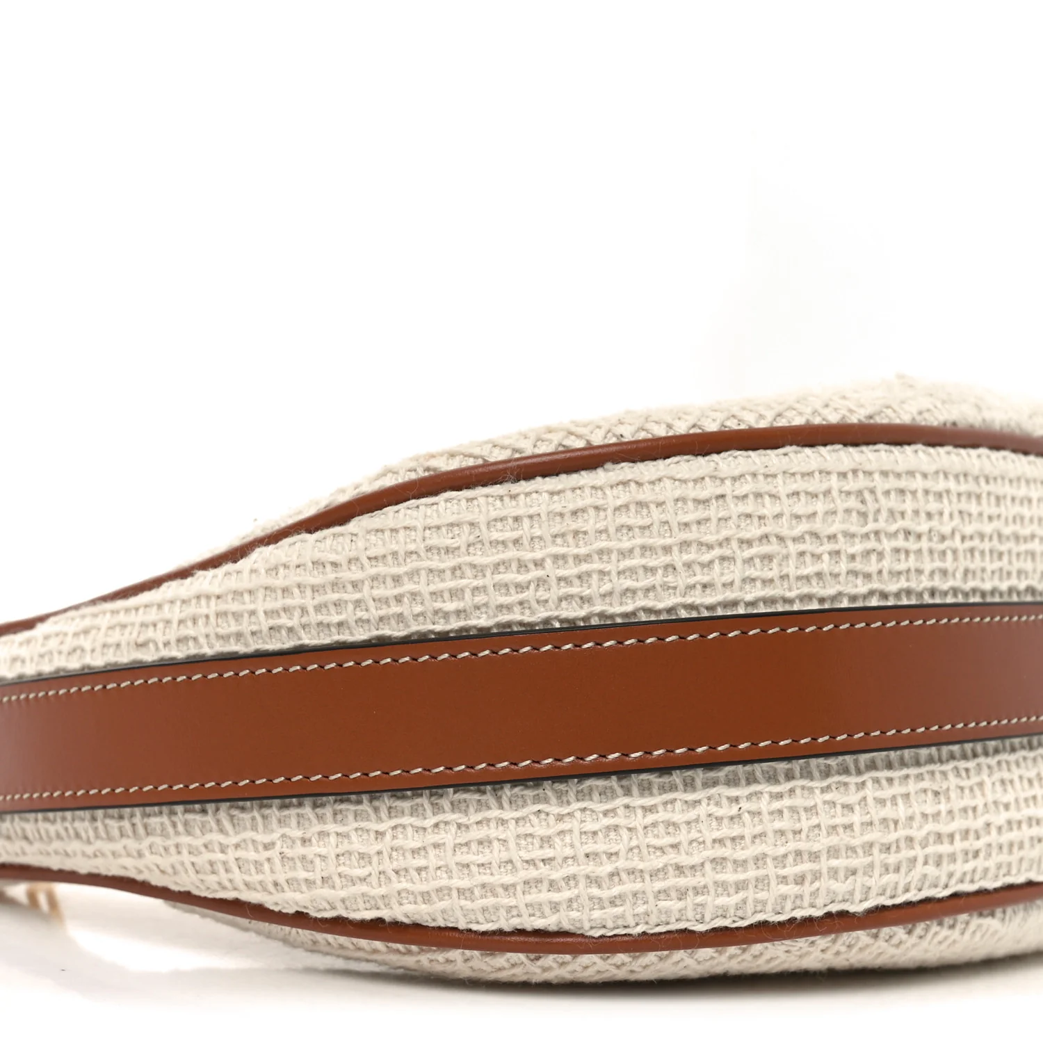 Crochet Embroidered Ava Triomphe Shoulder Bag White Tan - Image 9