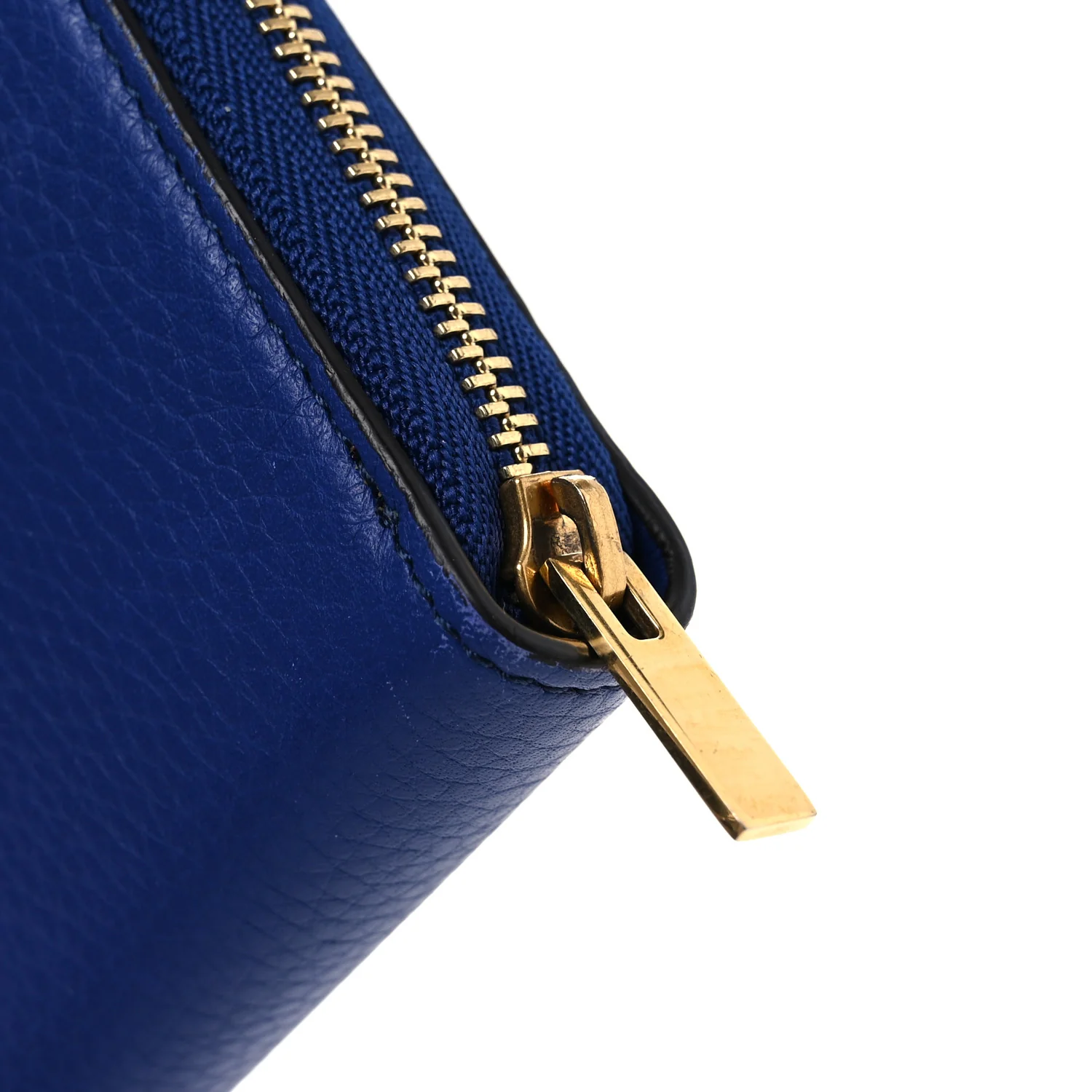 Drummed Calfskin Large Zip Around Multifunction Wallet Indigo - Image 10