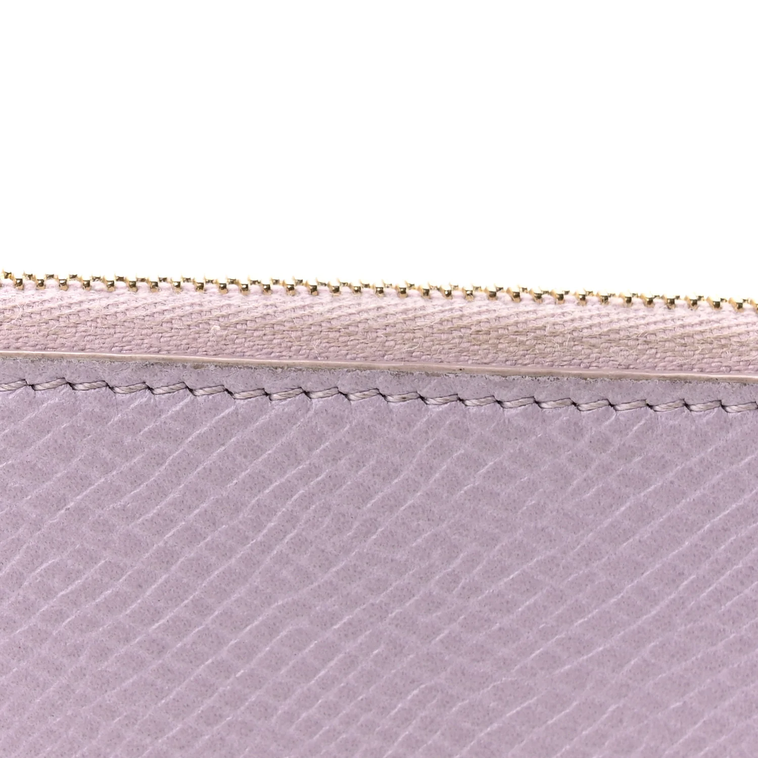 Drummed Calfskin Medium Half Zip Multifunction Wallet Coin Purse Liliac - Image 10
