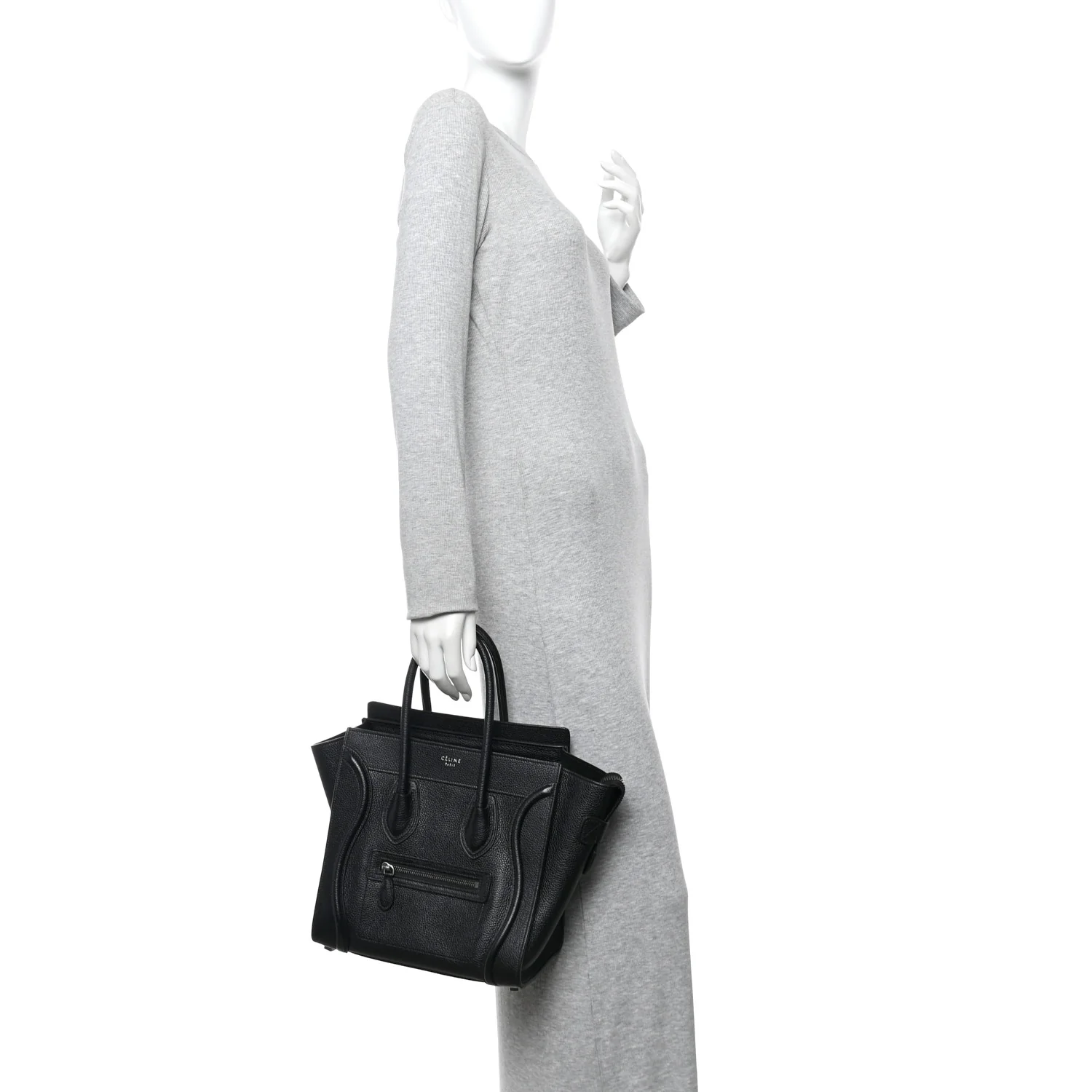 Drummed Calfskin Micro Luggage Black - Image 3