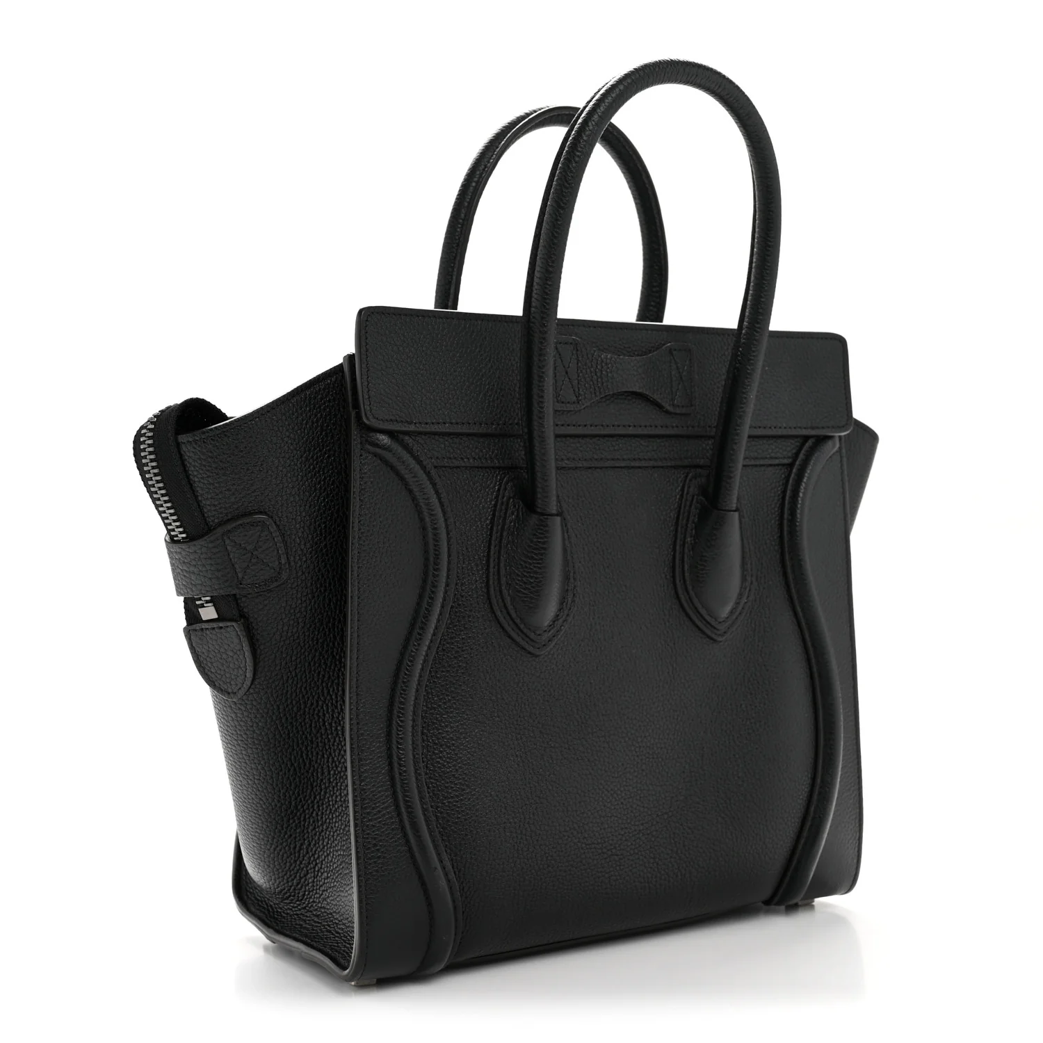 Drummed Calfskin Micro Luggage Black - Image 5