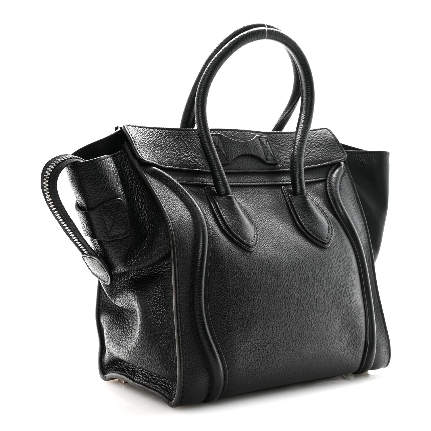 Drummed Calfskin Micro Luggage Black - Image 3