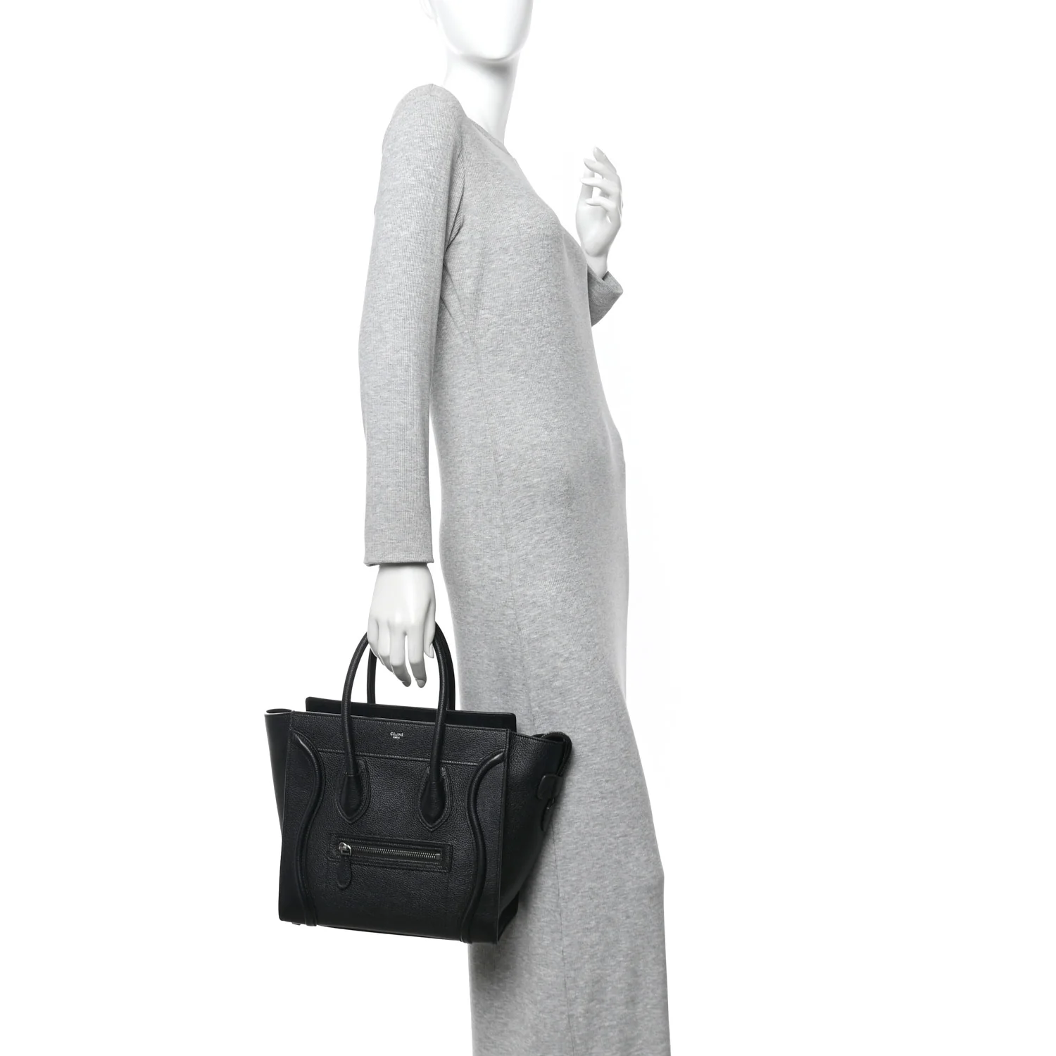 Drummed Calfskin Micro Luggage Black - Image 2