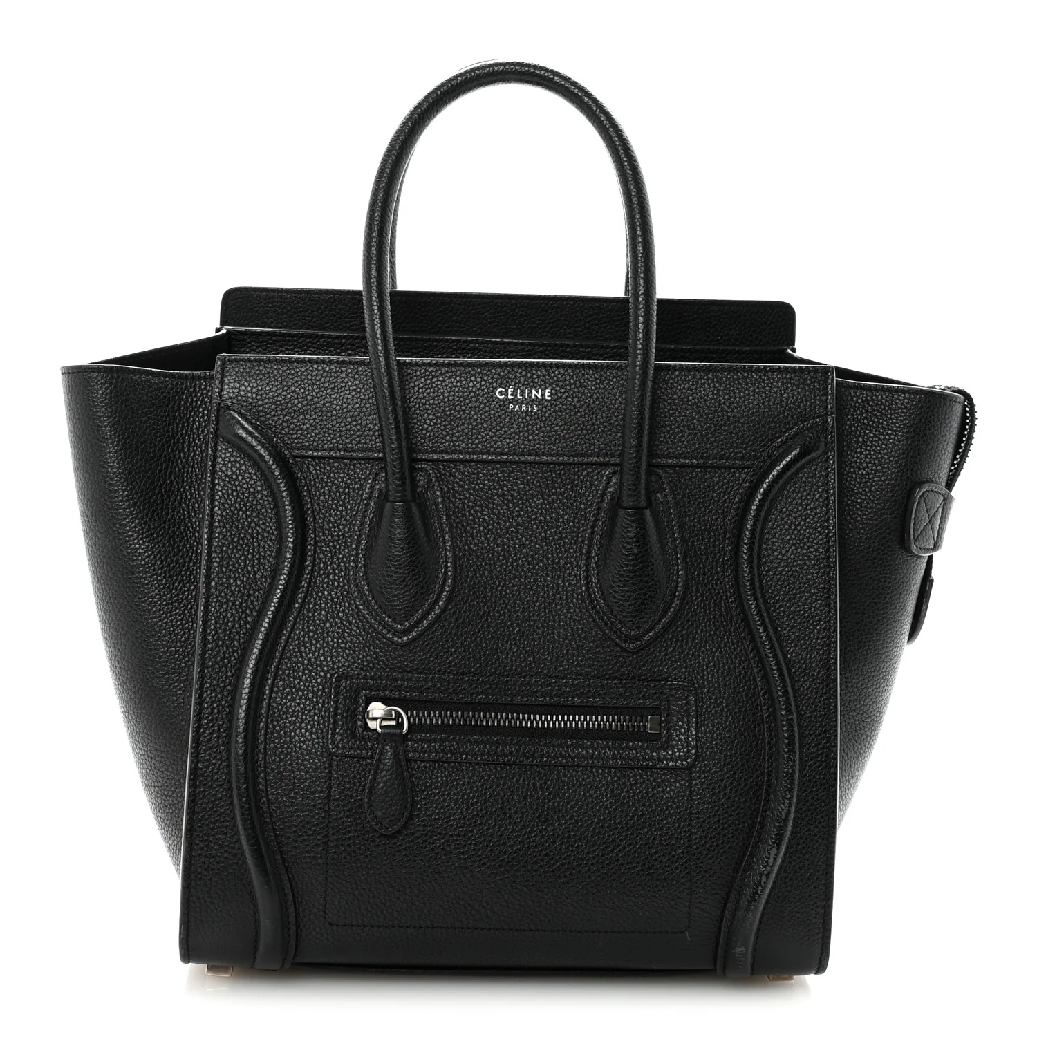 Drummed Calfskin Micro Luggage Black