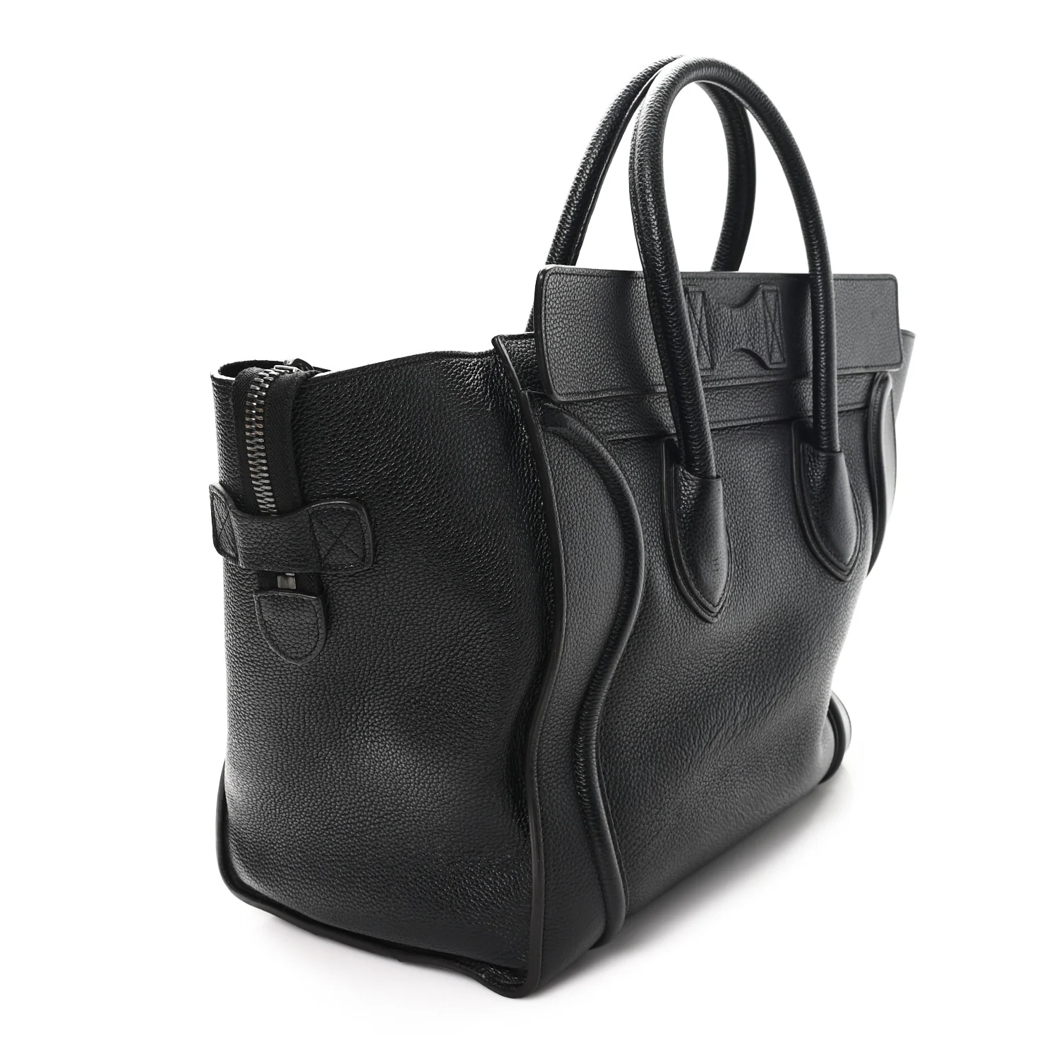 Drummed Calfskin Mini Luggage Black - Image 3