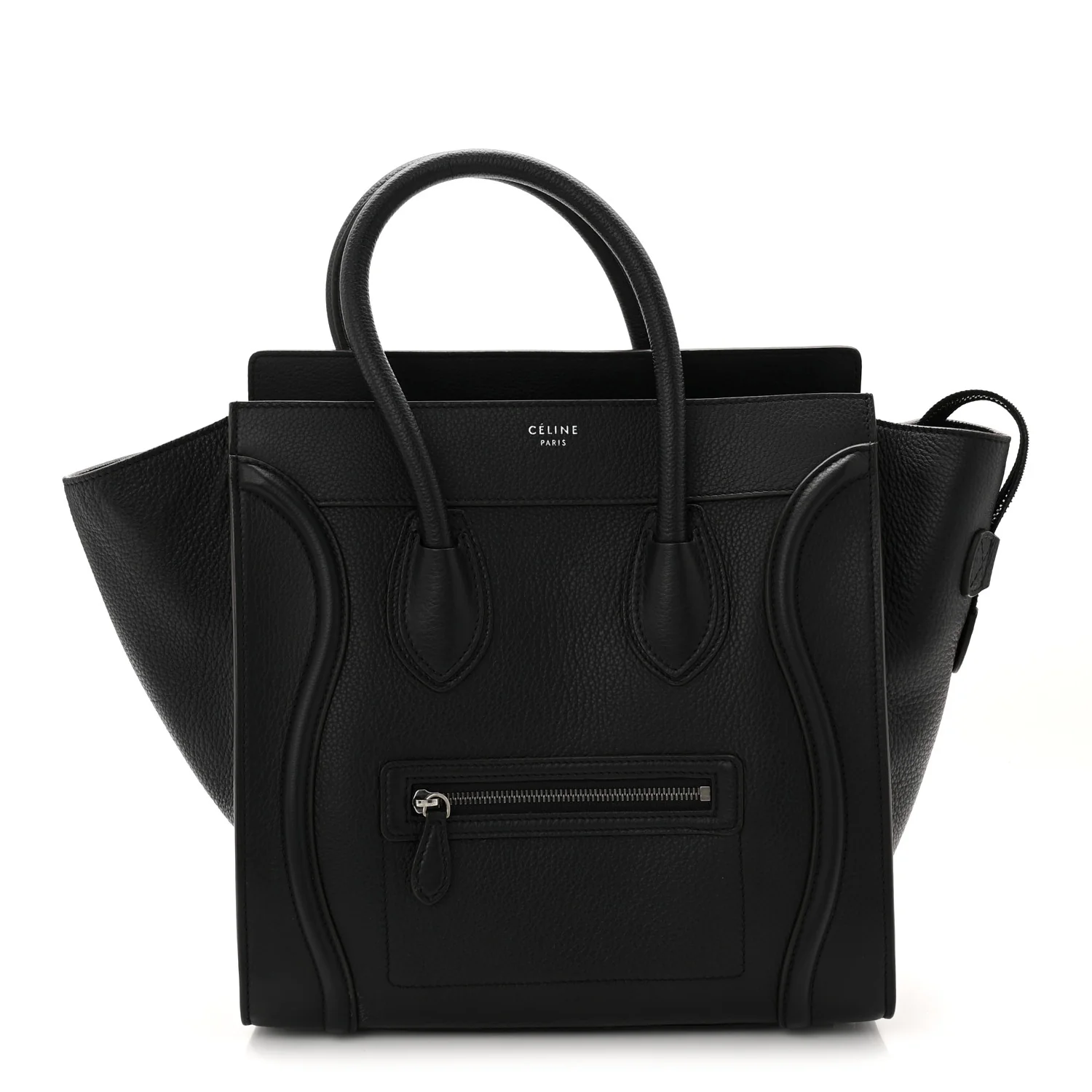 Drummed Calfskin Mini Luggage Black