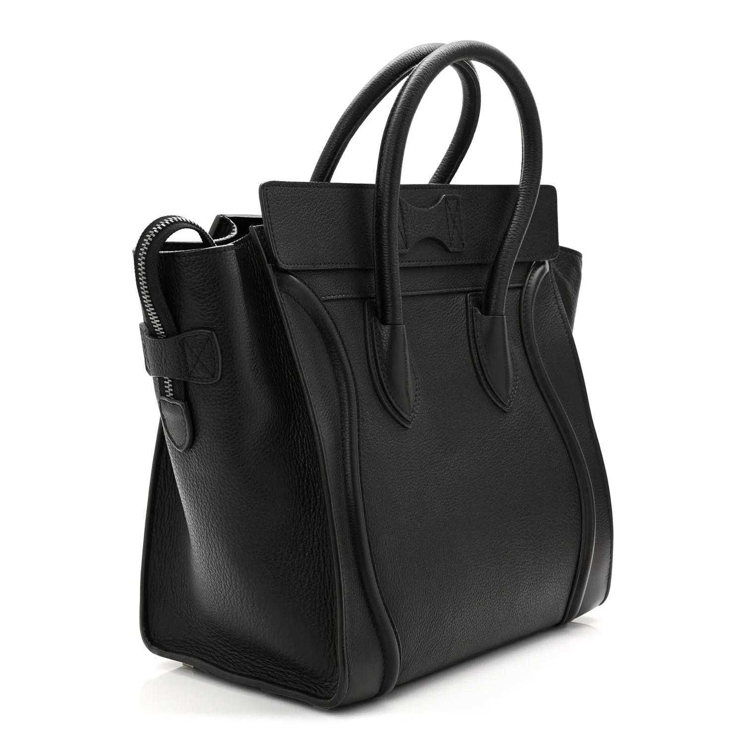 Drummed Calfskin Mini Luggage Black - Image 3