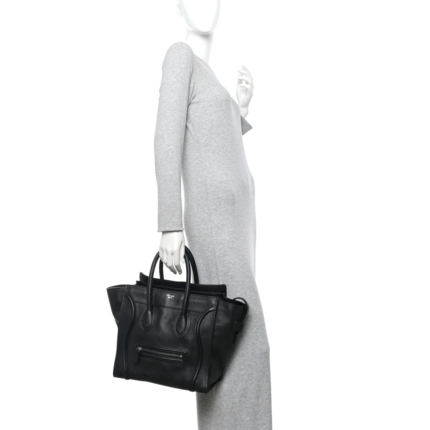 Drummed Calfskin Mini Luggage Black - Image 2