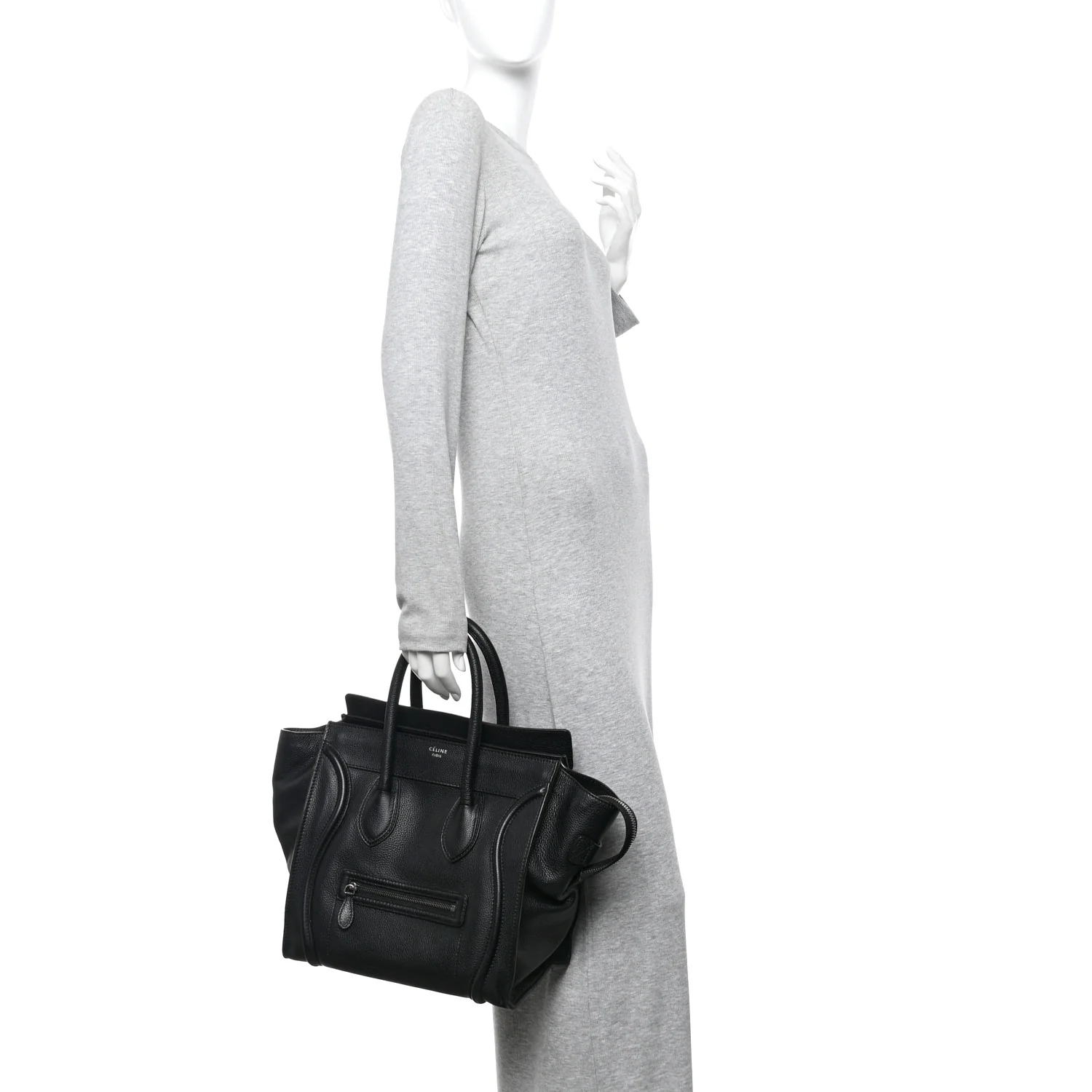 Drummed Calfskin Mini Luggage Black - Image 2