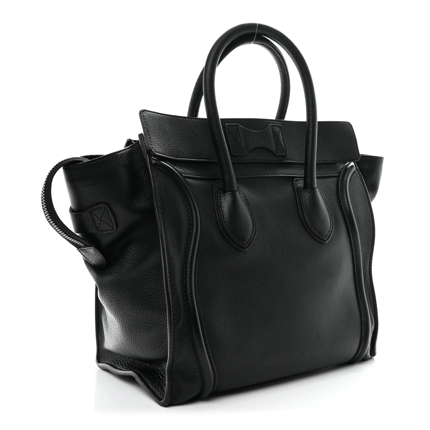 Drummed Calfskin Mini Luggage Black - Image 3