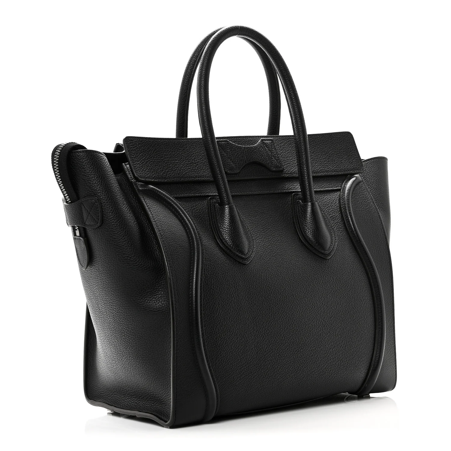 Drummed Calfskin Mini Luggage Black - Image 3