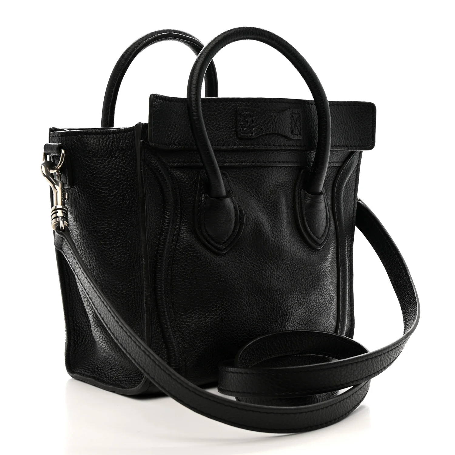 Drummed Calfskin Nano Luggage Black - Image 3