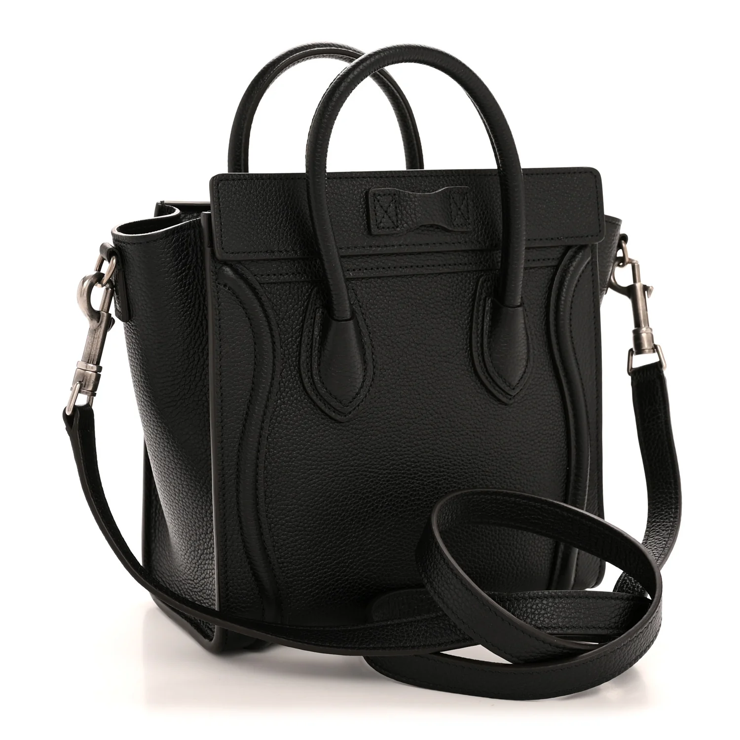 Drummed Calfskin Nano Luggage Black - Image 3