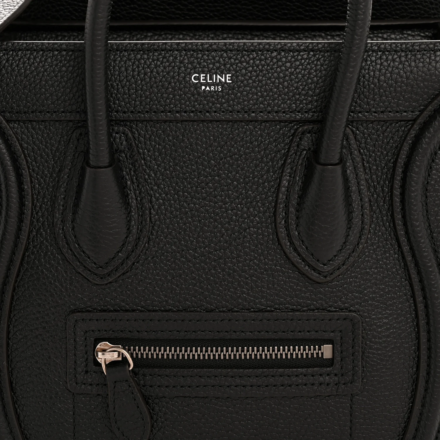 Drummed Calfskin Nano Luggage Black - Image 9