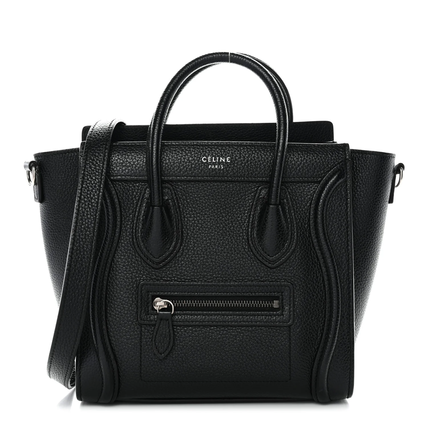 Drummed Calfskin Nano Luggage Black
